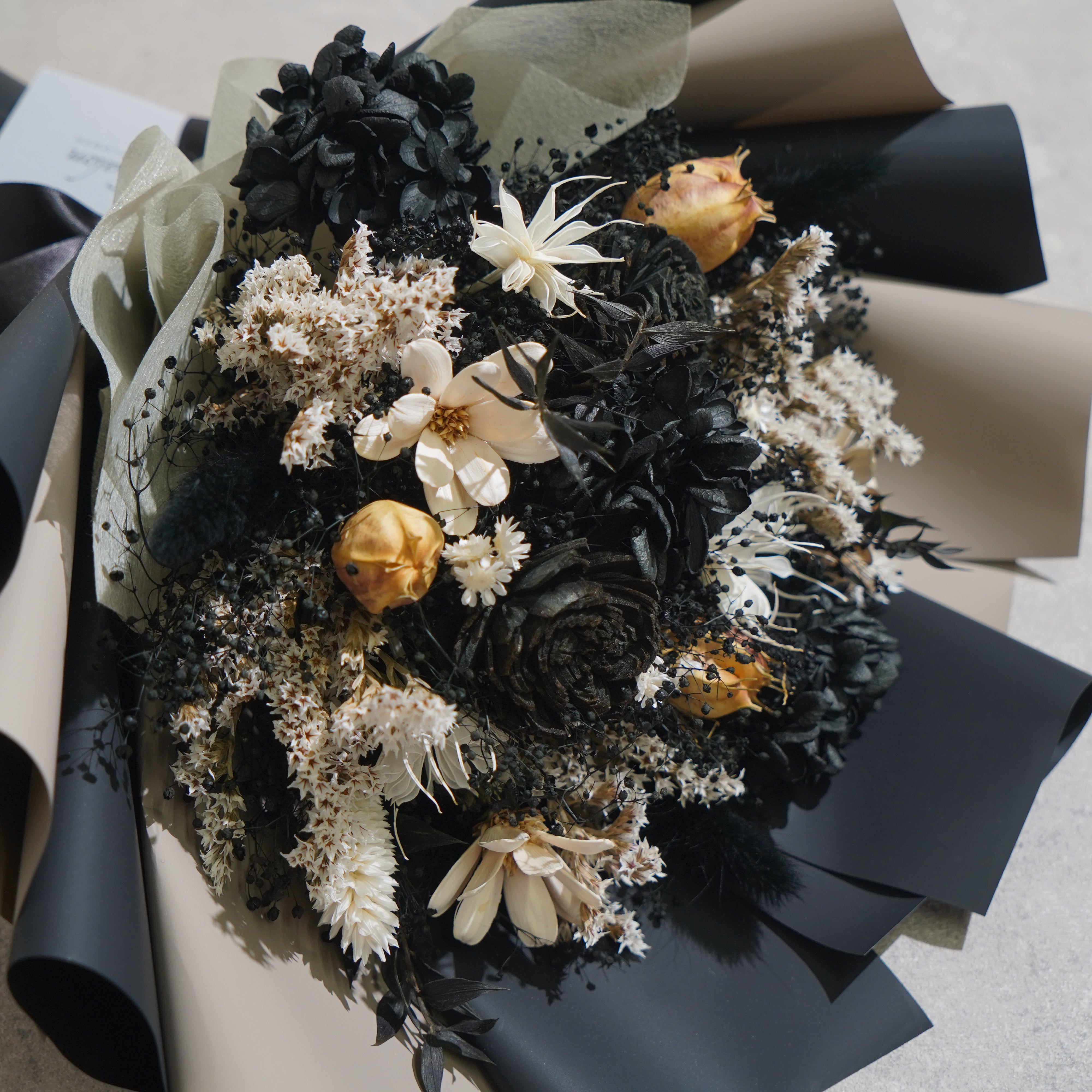ドライフラワーの花束 Mサイズ ブラック M-660≪限定１点≫