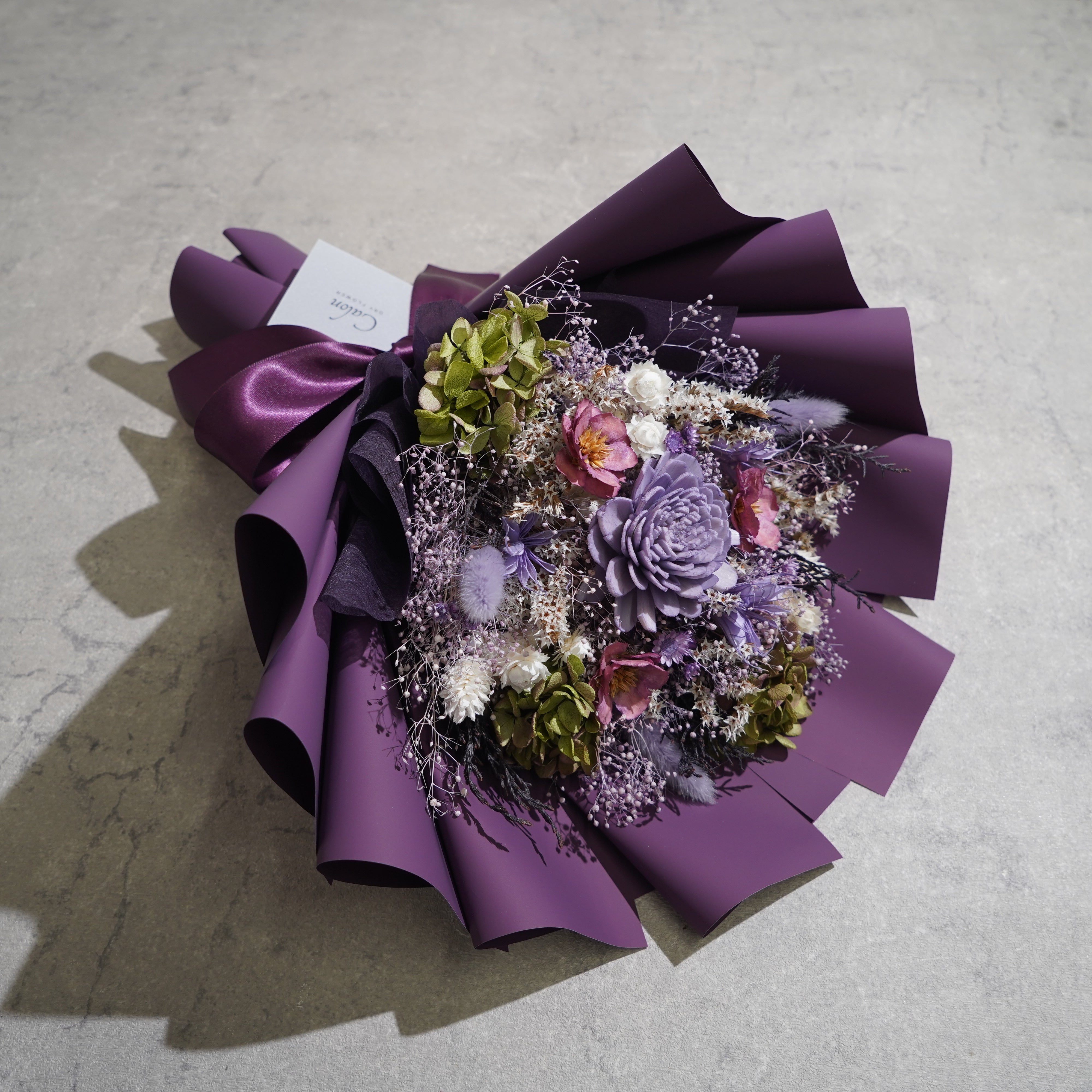 ドライフラワーの花束 Mサイズ パープル M-663≪限定１点≫