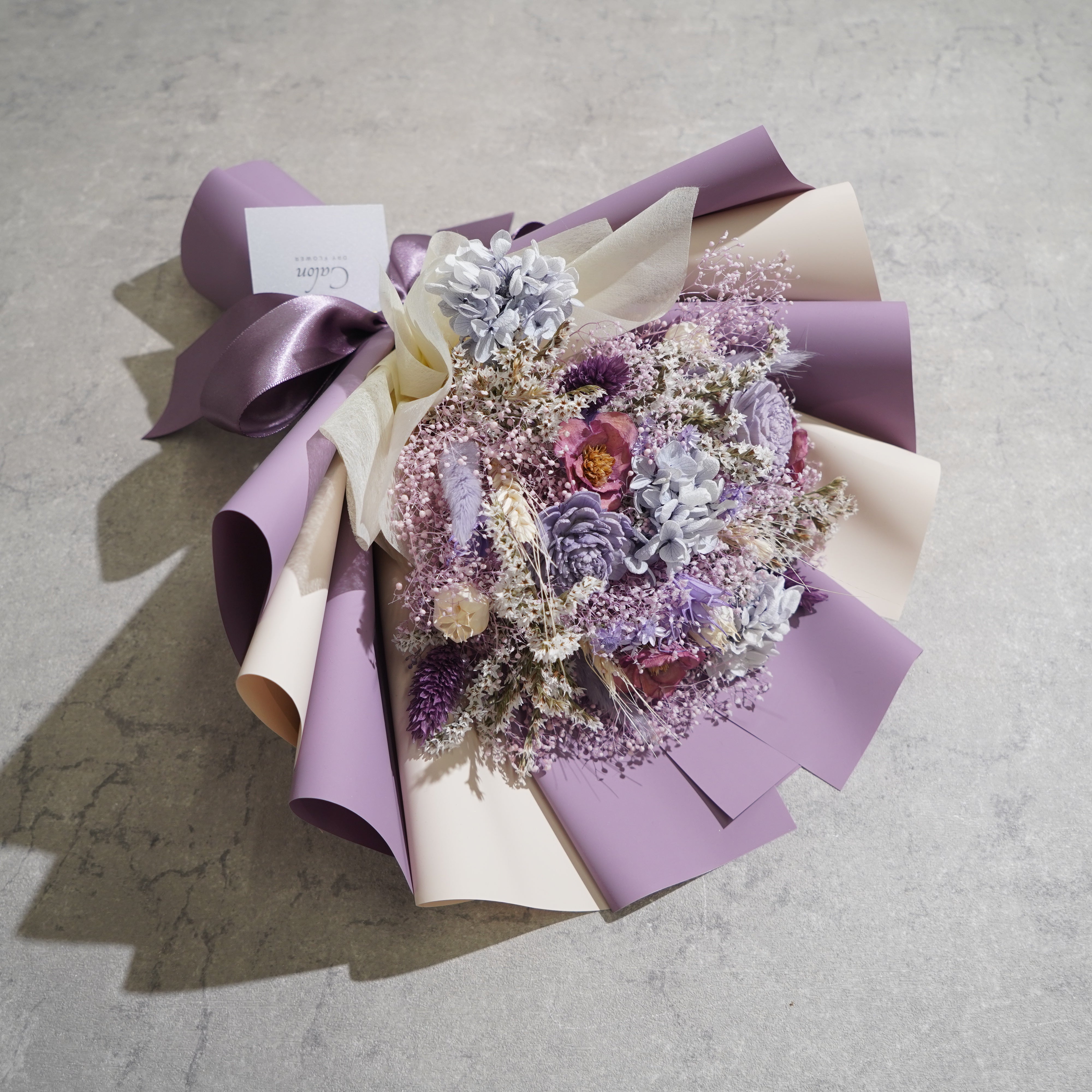 ドライフラワーの花束 Mサイズ ライトパープル M-664≪限定１点≫