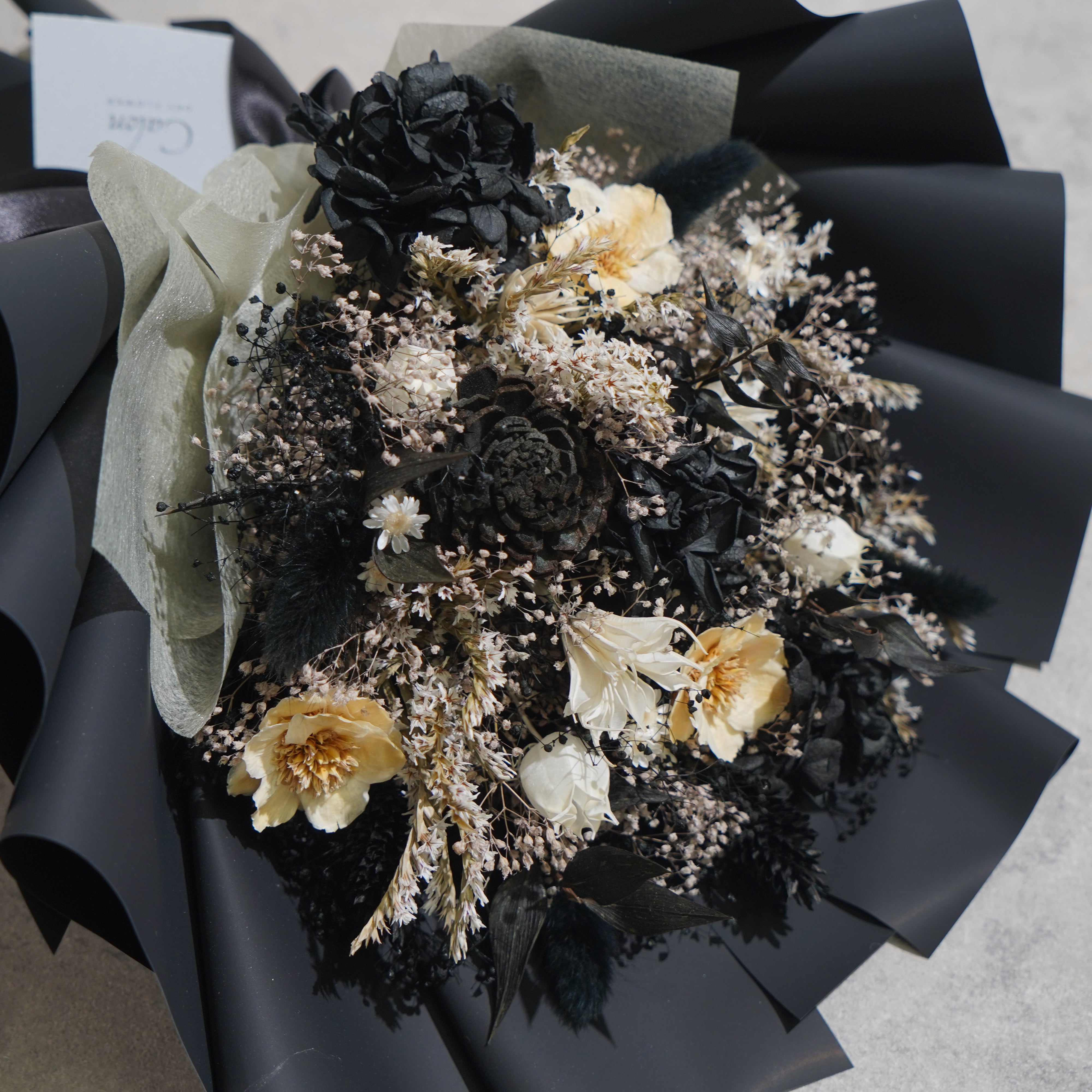 ドライフラワーの花束 Mサイズ ブラック M-667≪限定１点≫