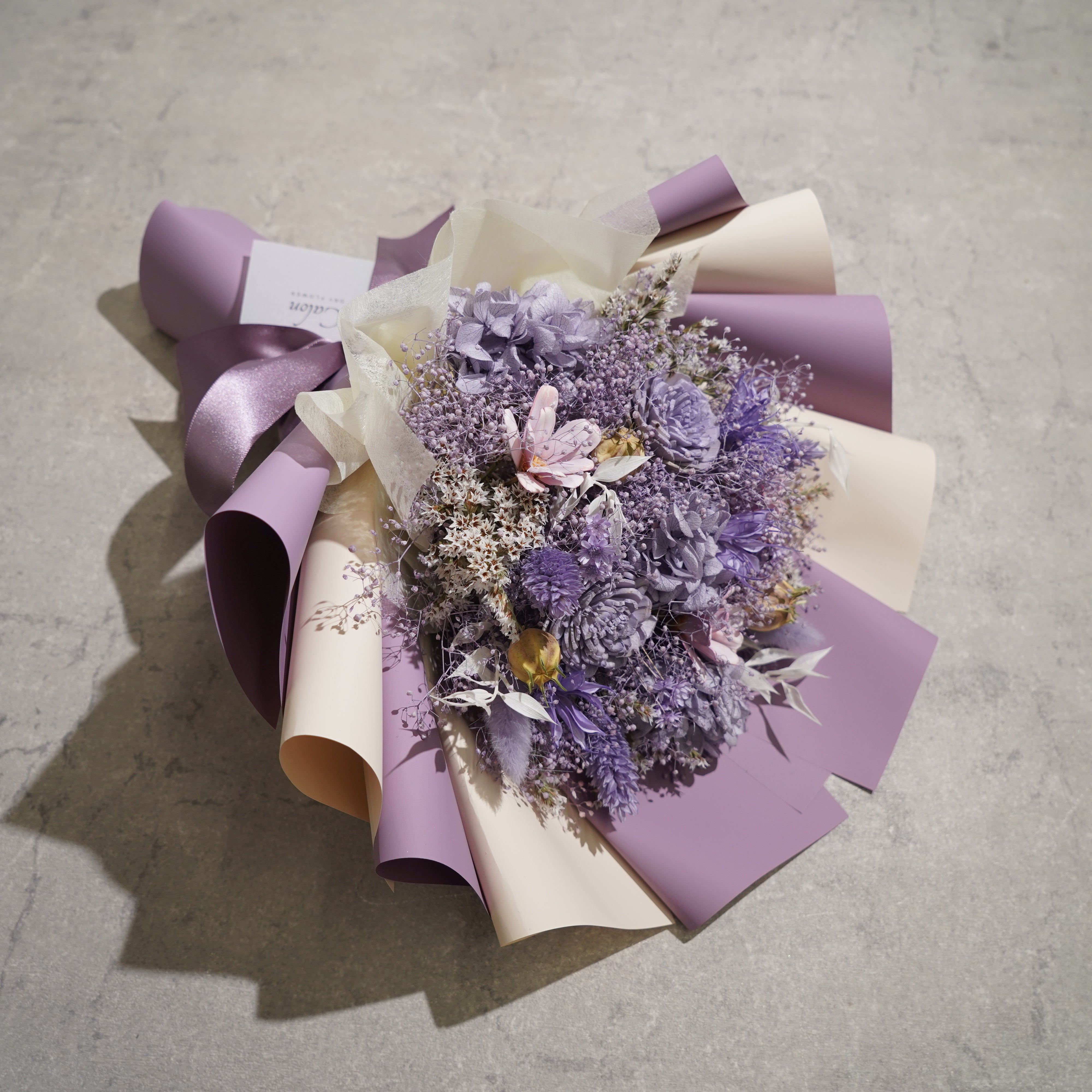 ドライフラワーの花束 Mサイズ ライトパープル M-668≪限定１点≫