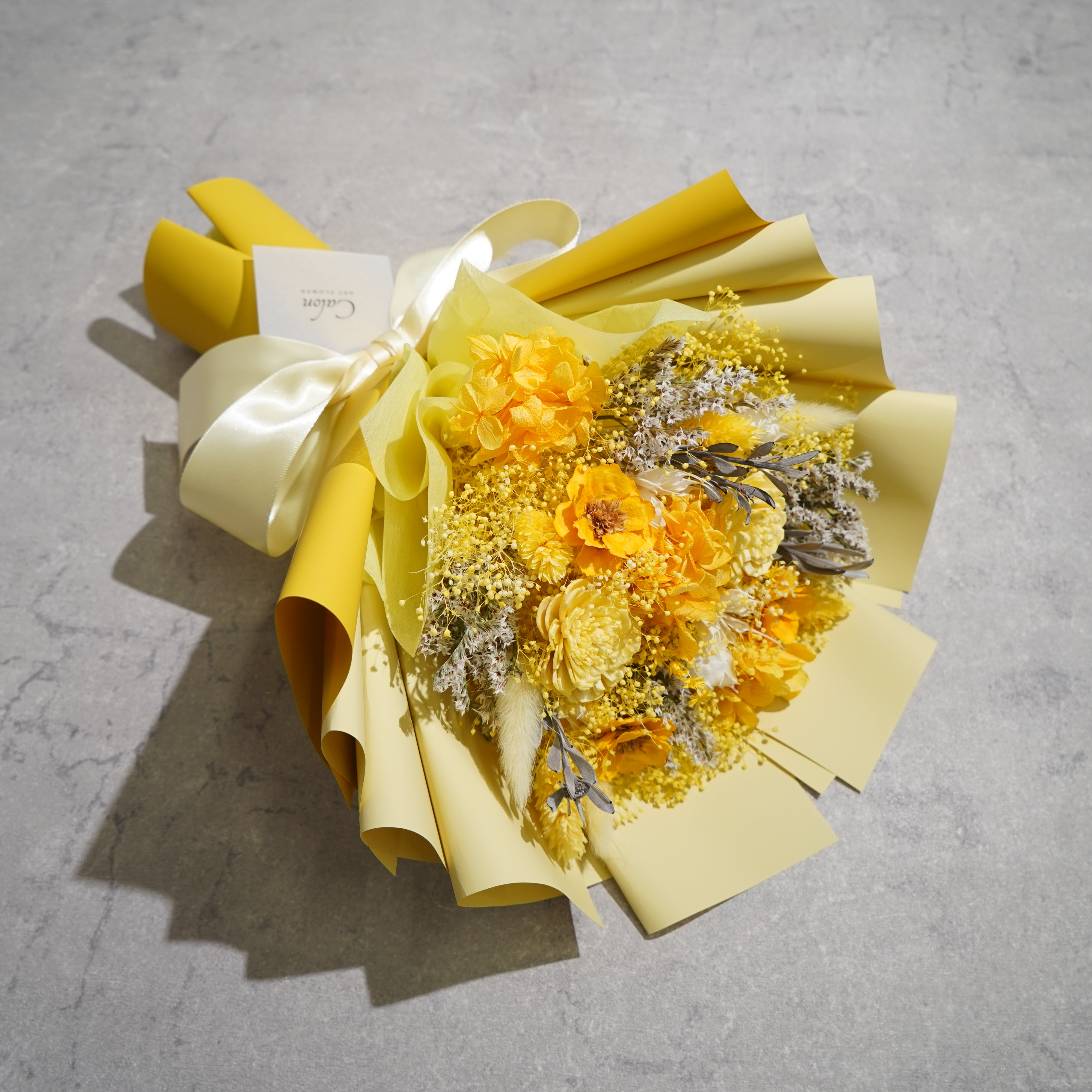 ドライフラワーの花束 Mサイズ イエロー M-669≪限定１点≫