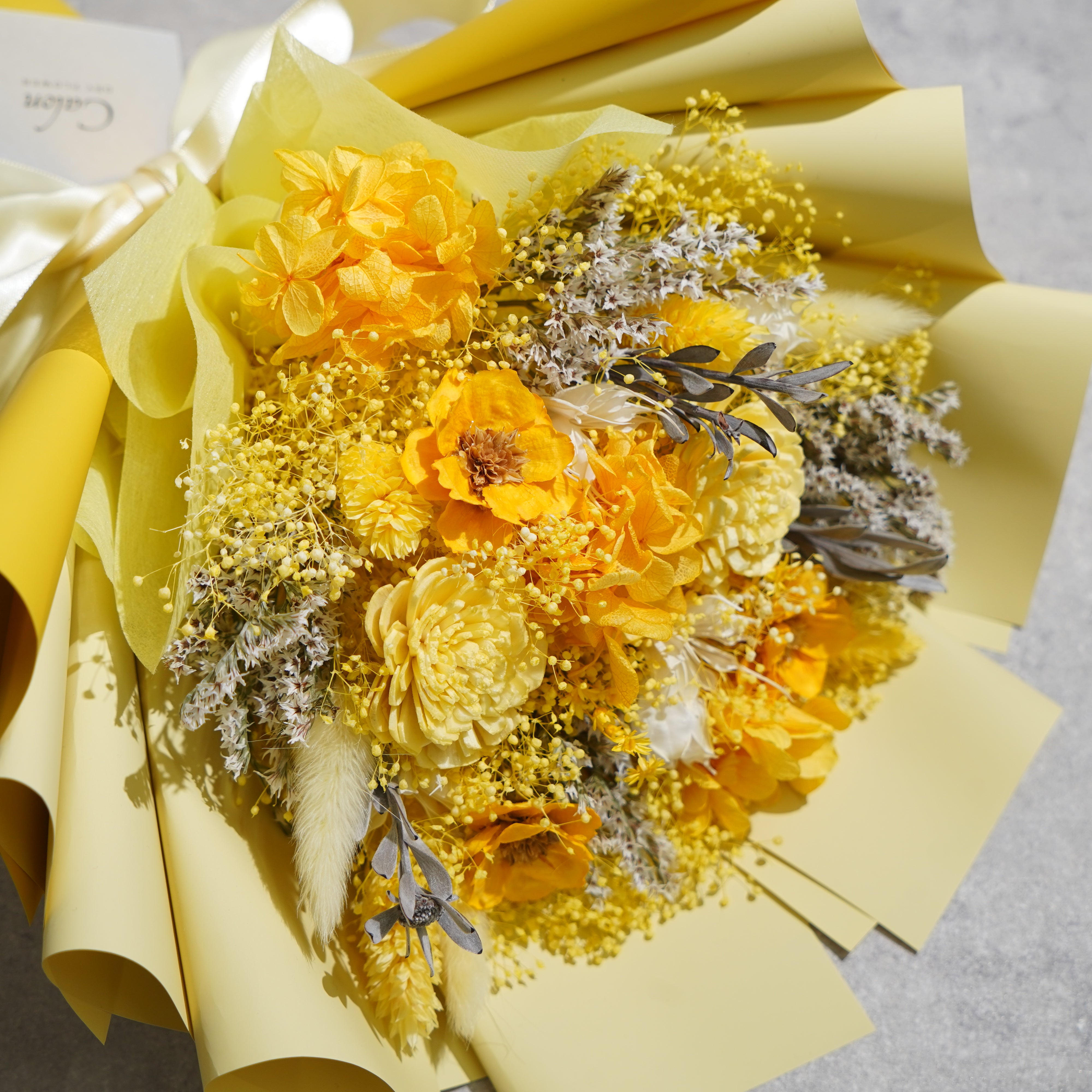 ドライフラワーの花束 Mサイズ イエロー M-669≪限定１点≫