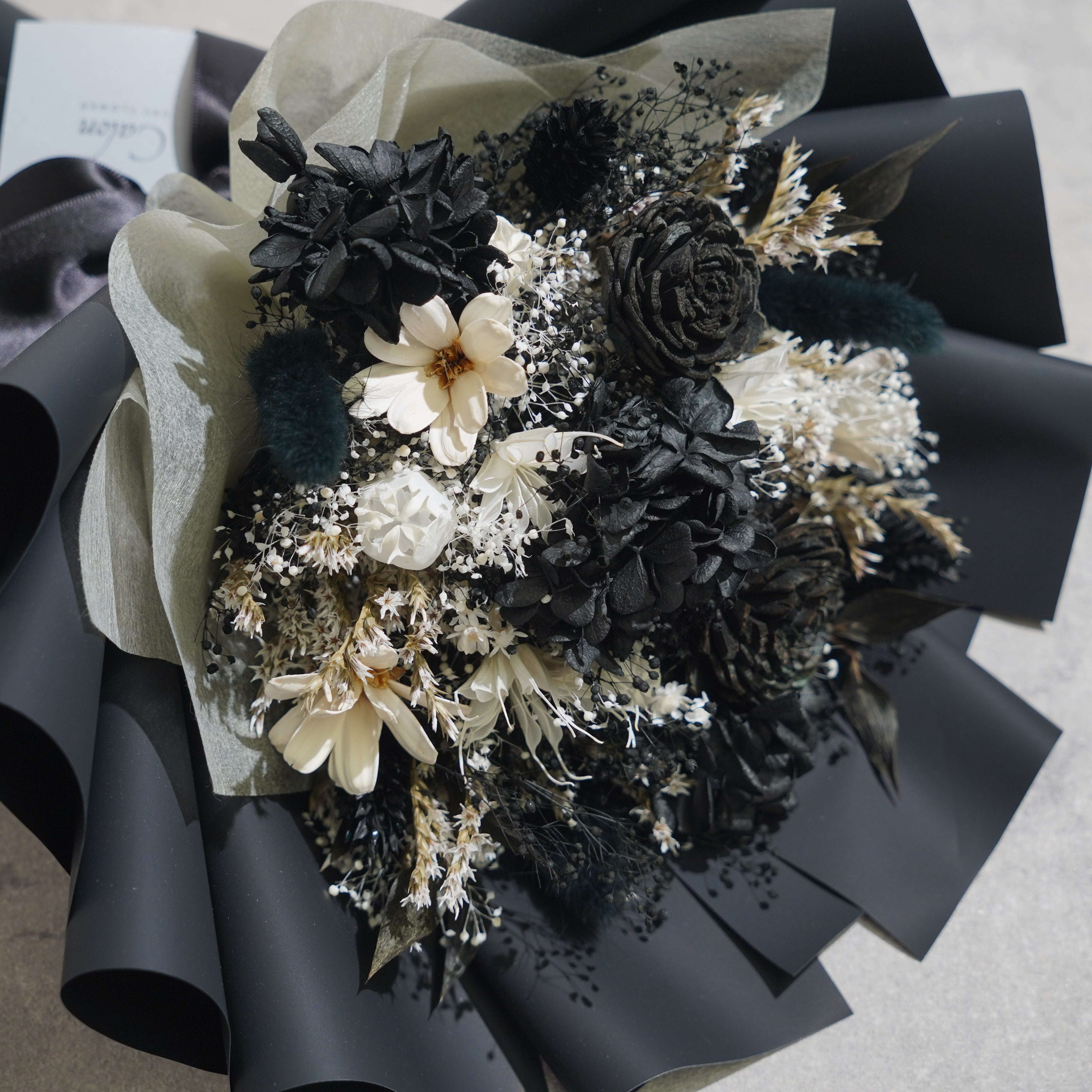 ドライフラワーの花束 Mサイズ ブラック M-670≪限定１点≫