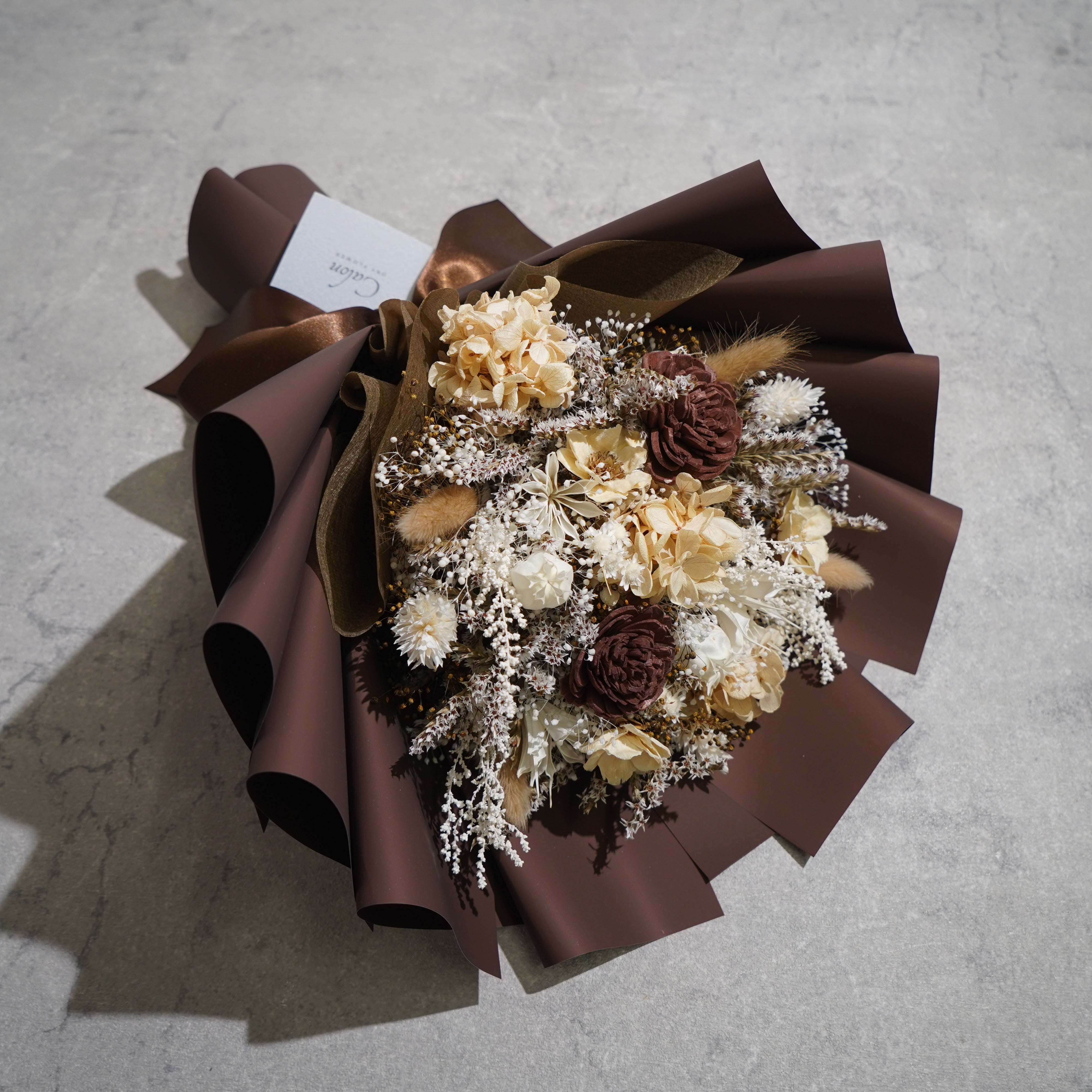 ドライフラワーの花束 Mサイズ ブラウン M-671≪限定１点≫