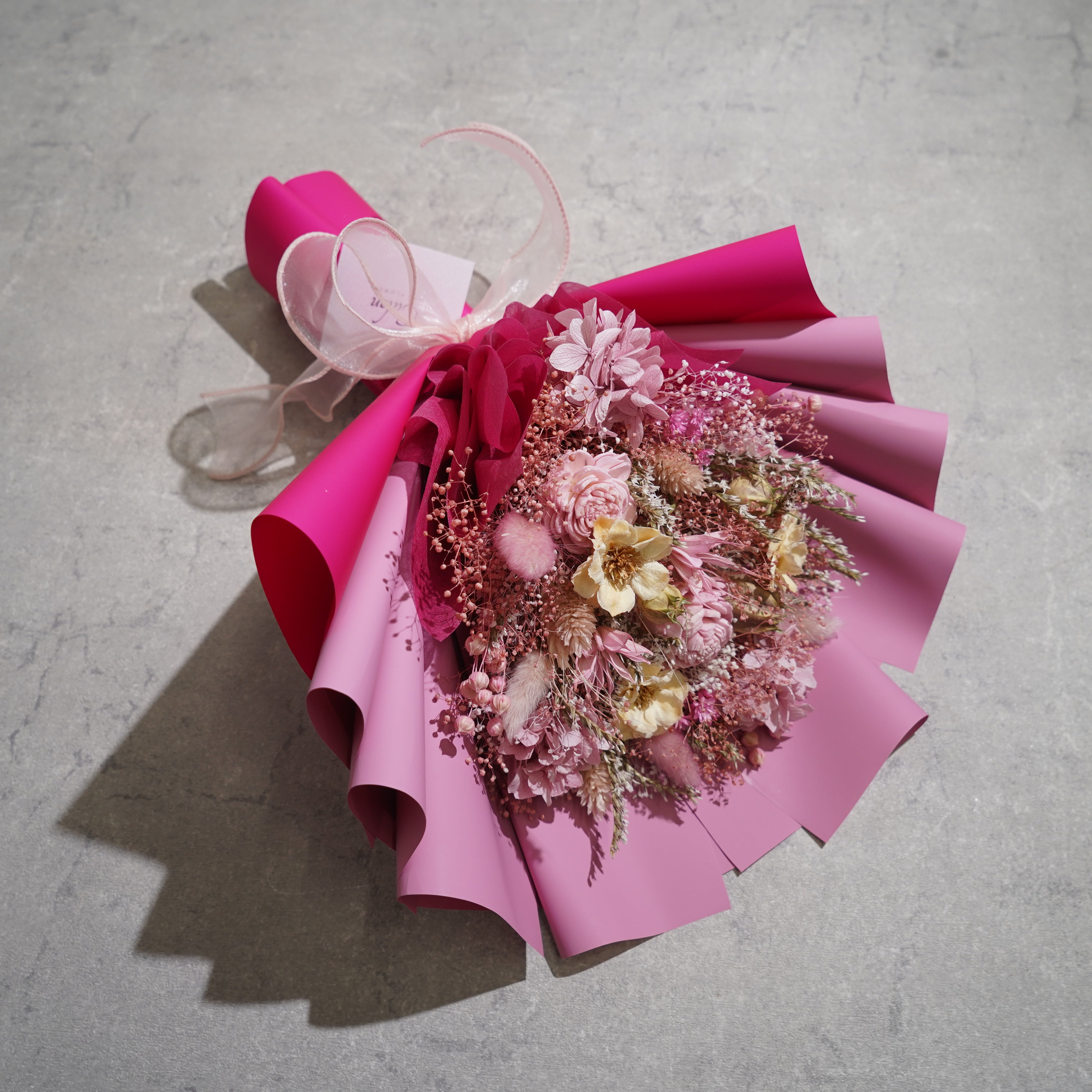 ドライフラワーの花束 Mサイズ ピンク M-679≪限定１点≫