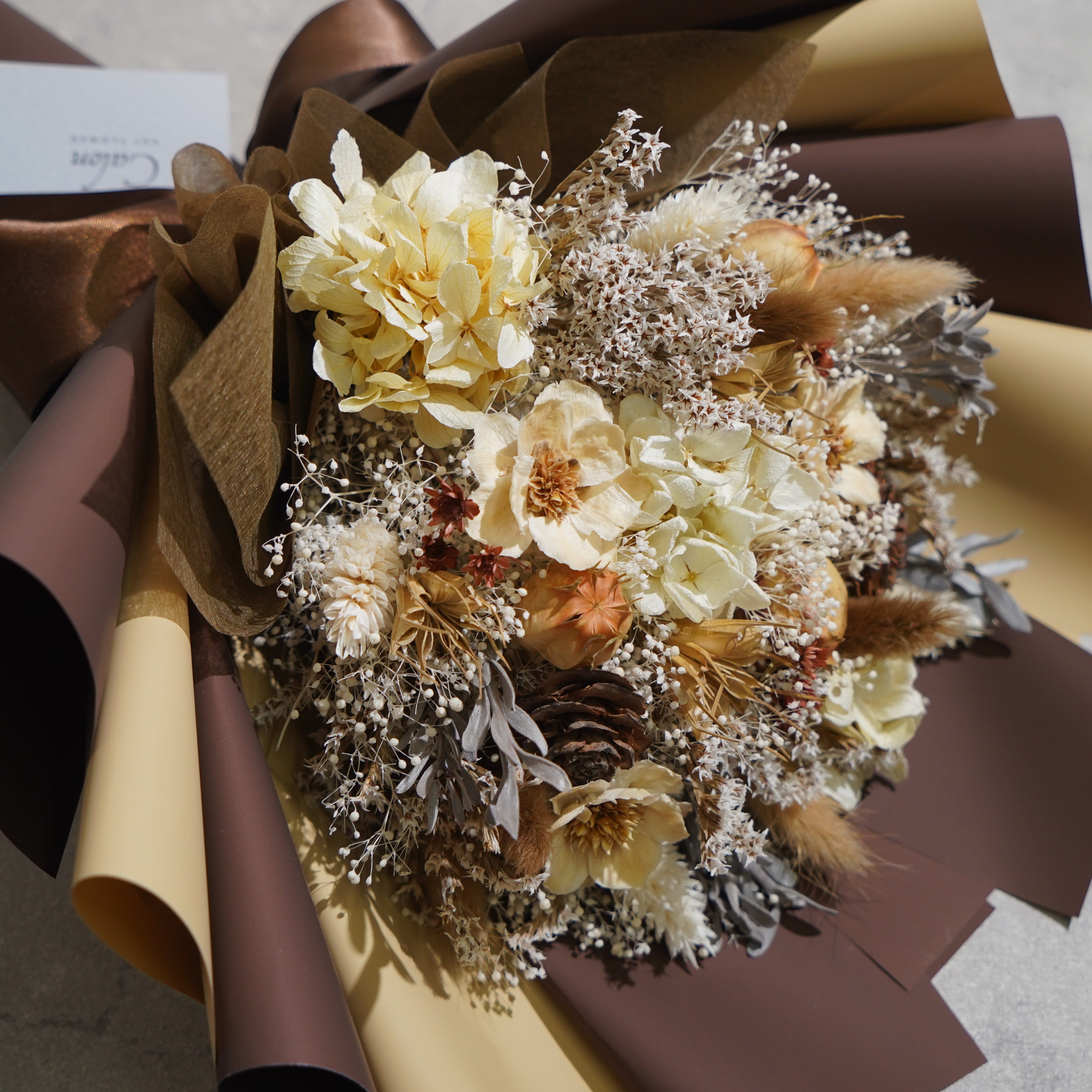 ドライフラワーの花束 Mサイズ ブラウン M-682≪限定１点≫