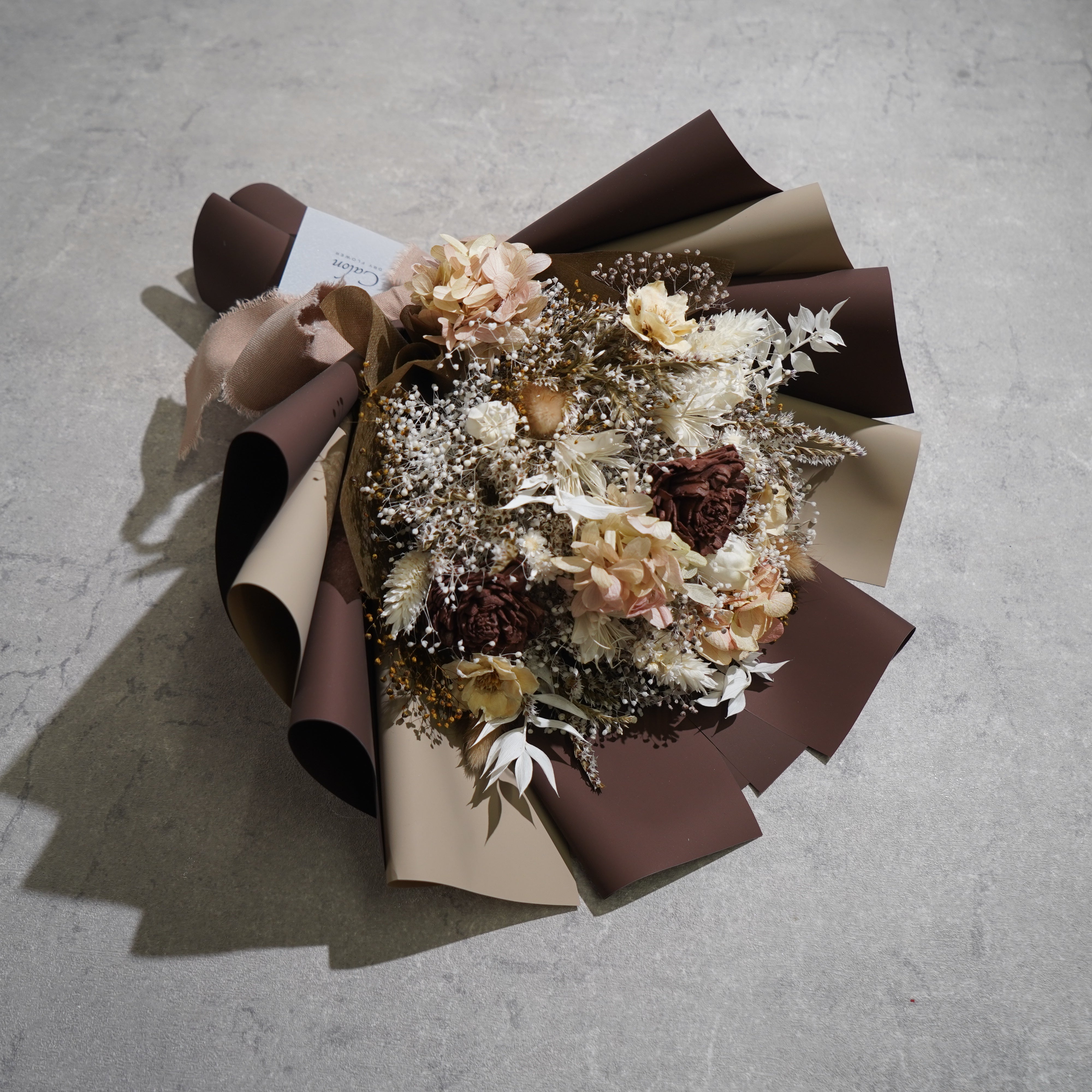 ドライフラワーの花束 Mサイズ ブラウン M-684≪限定１点≫