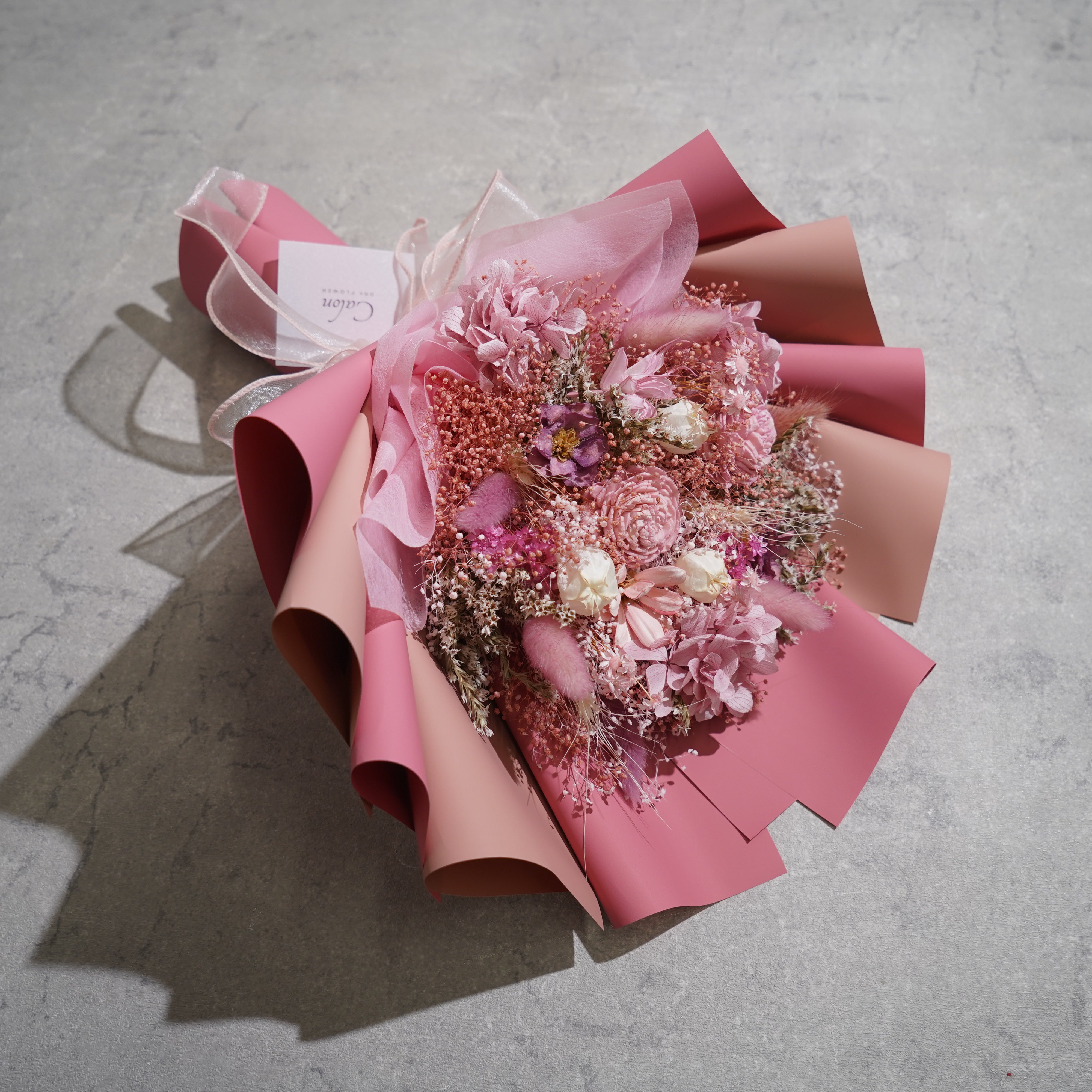 ドライフラワーの花束 Mサイズ ピンク M-685≪限定１点≫