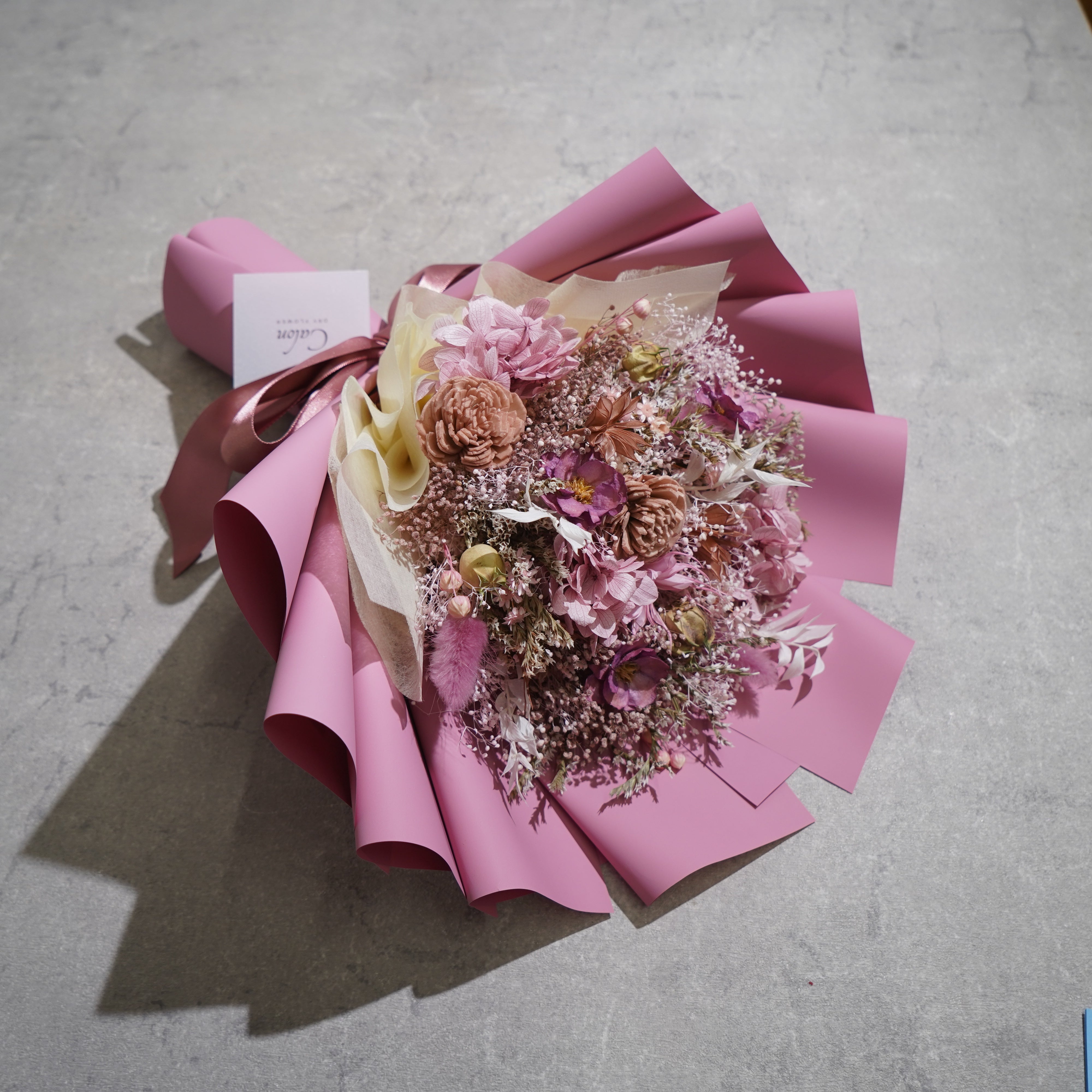 ドライフラワーの花束 Mサイズ ピンク M-686≪限定１点≫