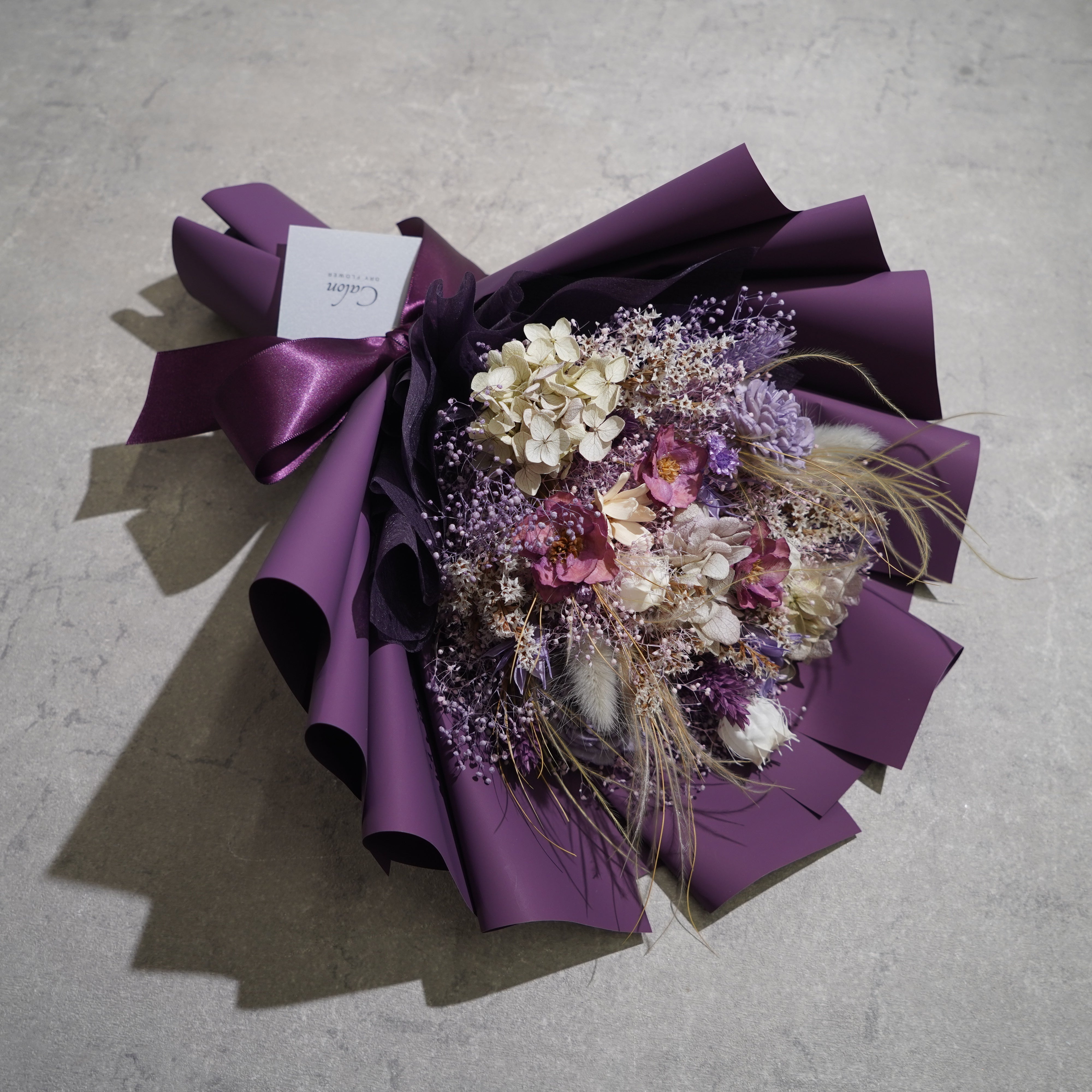 ドライフラワーの花束 Mサイズ パープル M-688≪限定１点≫