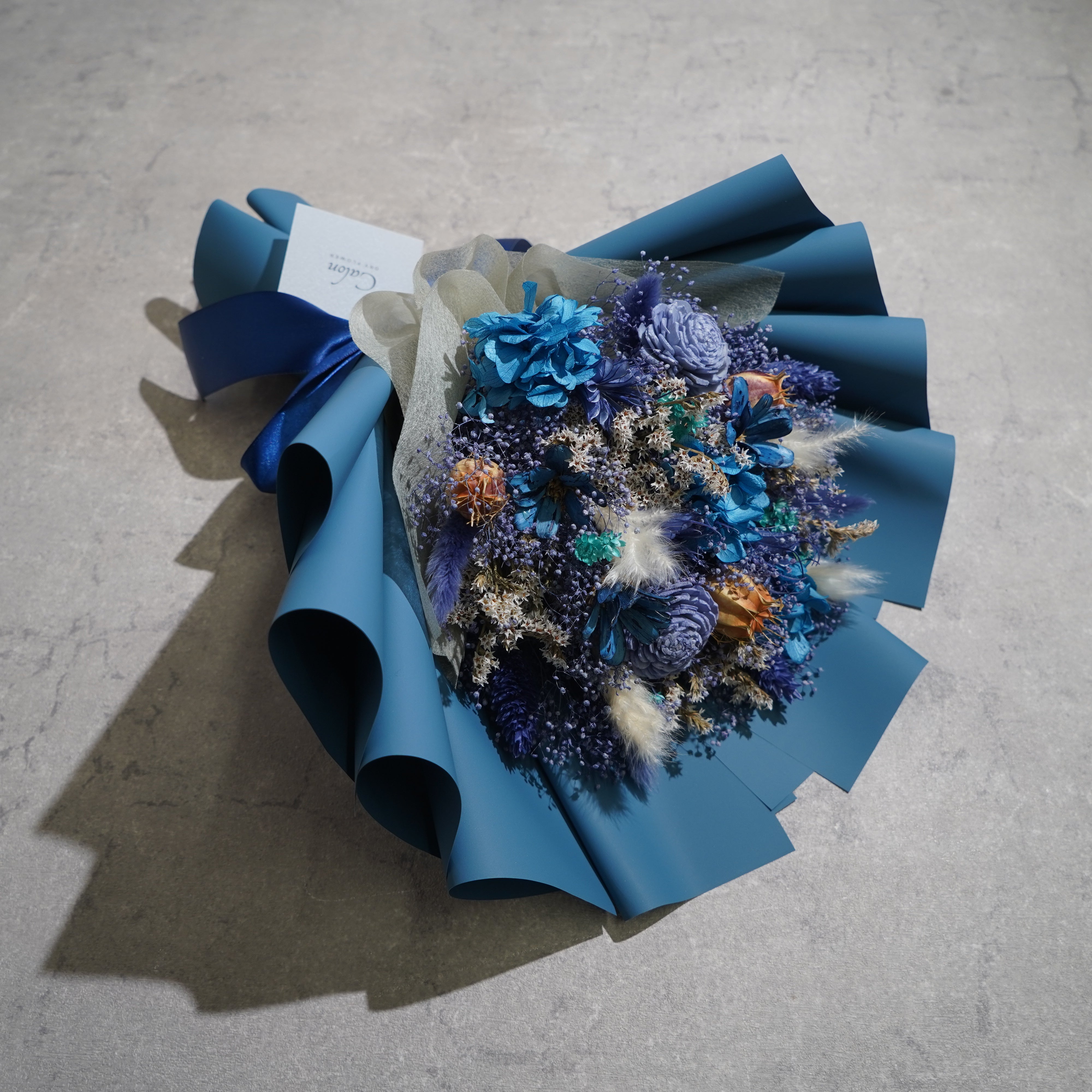 ドライフラワーの花束 Mサイズ ブルー M-690≪限定１点≫