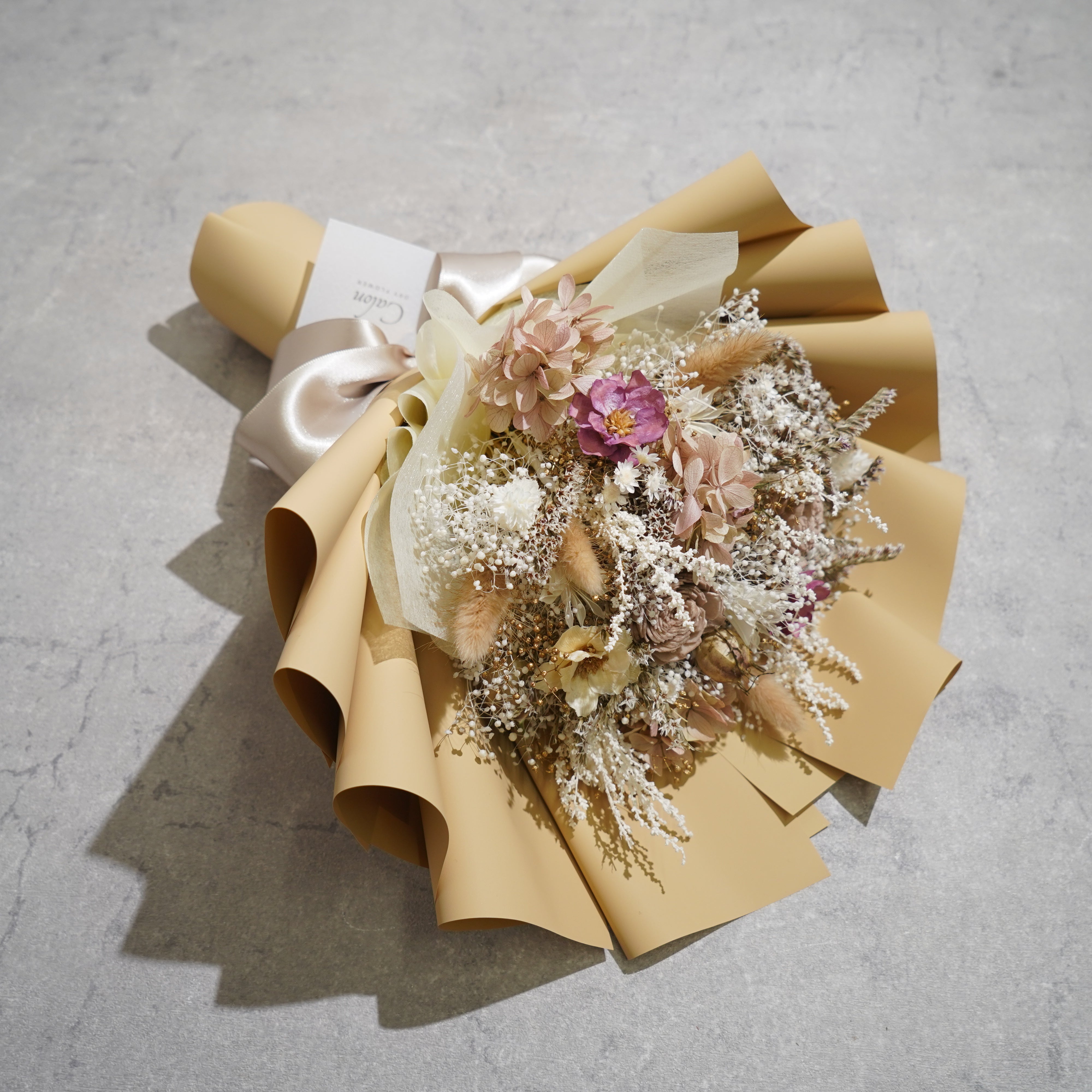 ドライフラワーの花束 Mサイズ ベージュ M-697≪限定１点≫