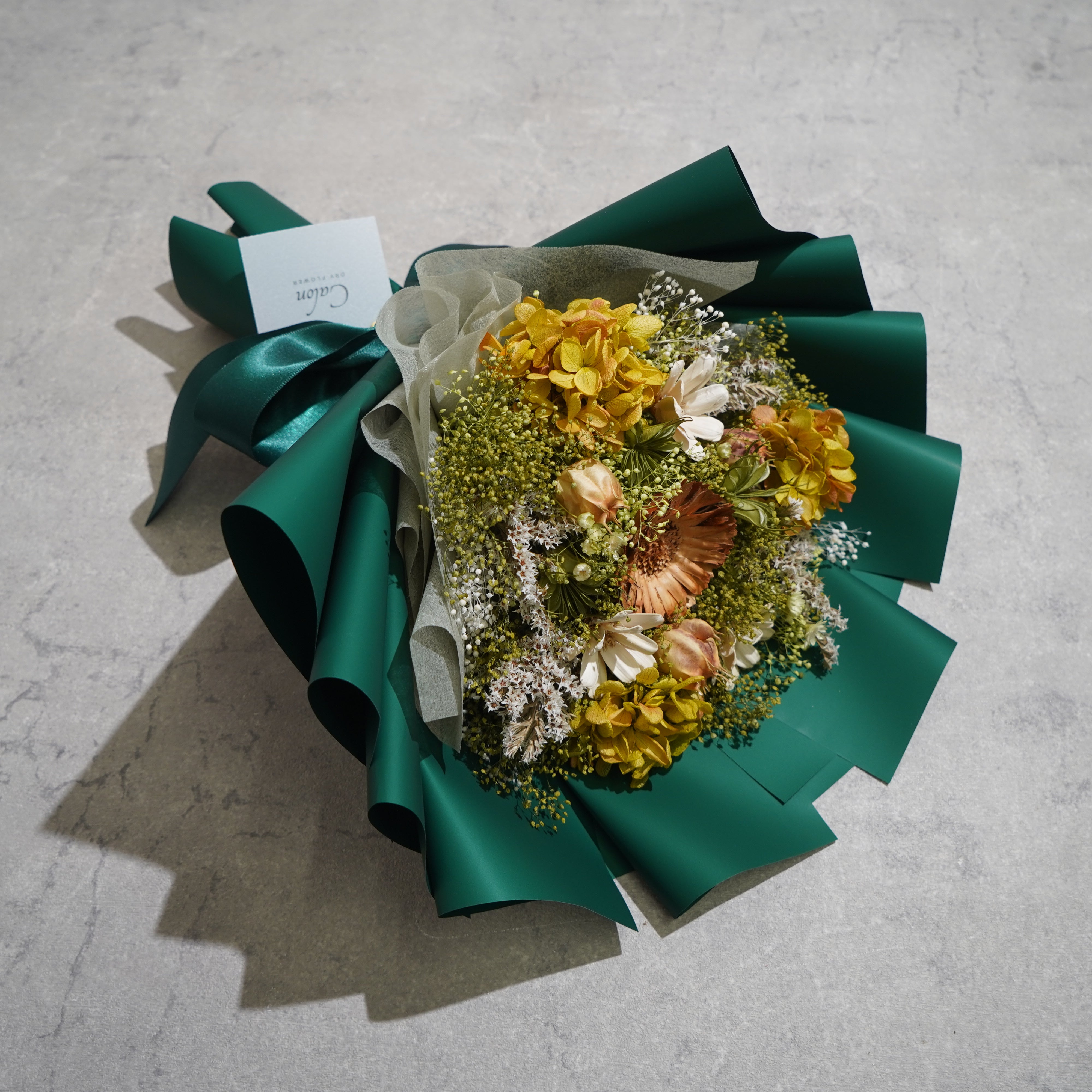 ドライフラワーの花束 Mサイズ グリーン M-698≪限定１点≫