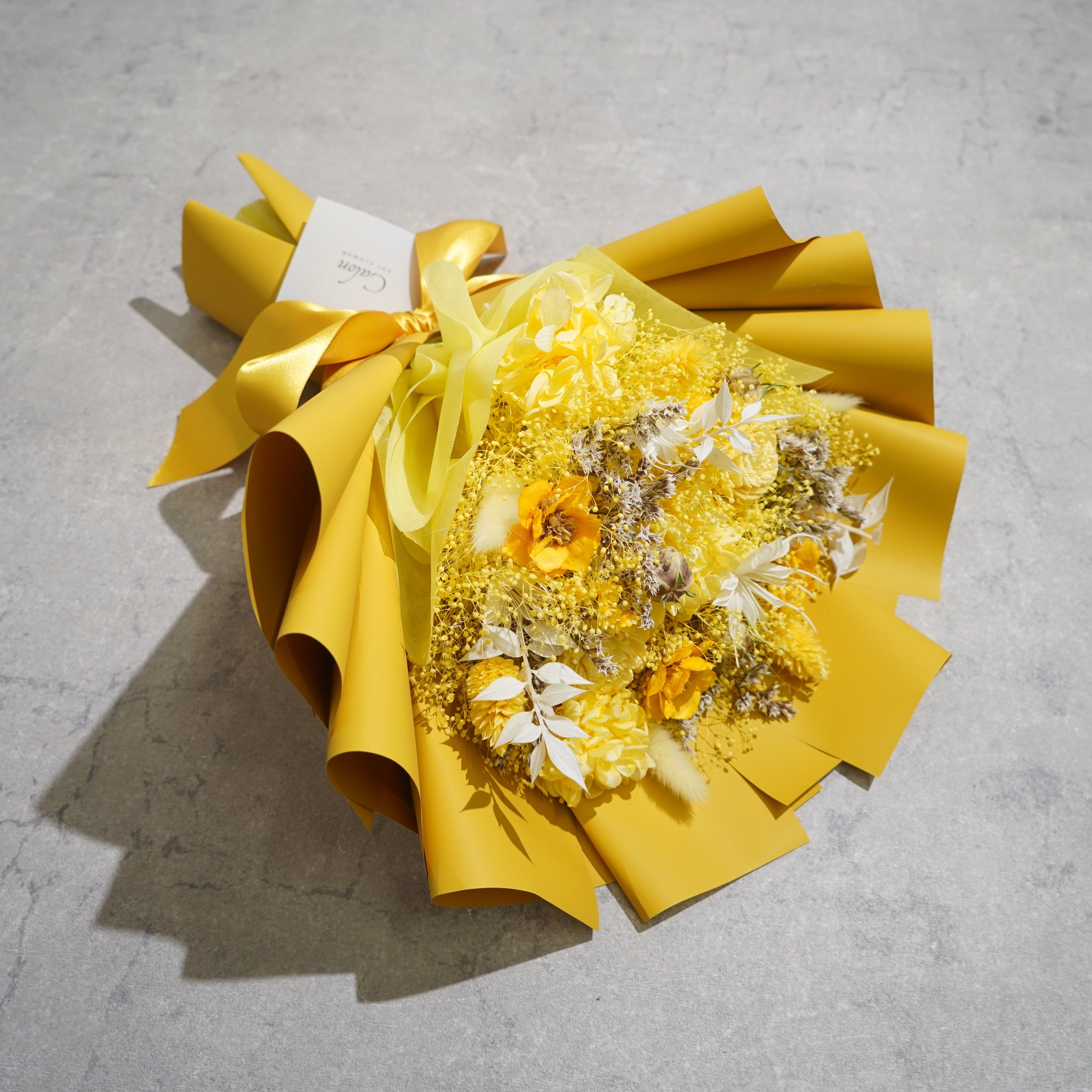ドライフラワーの花束 Mサイズ イエロー M-699≪限定１点≫