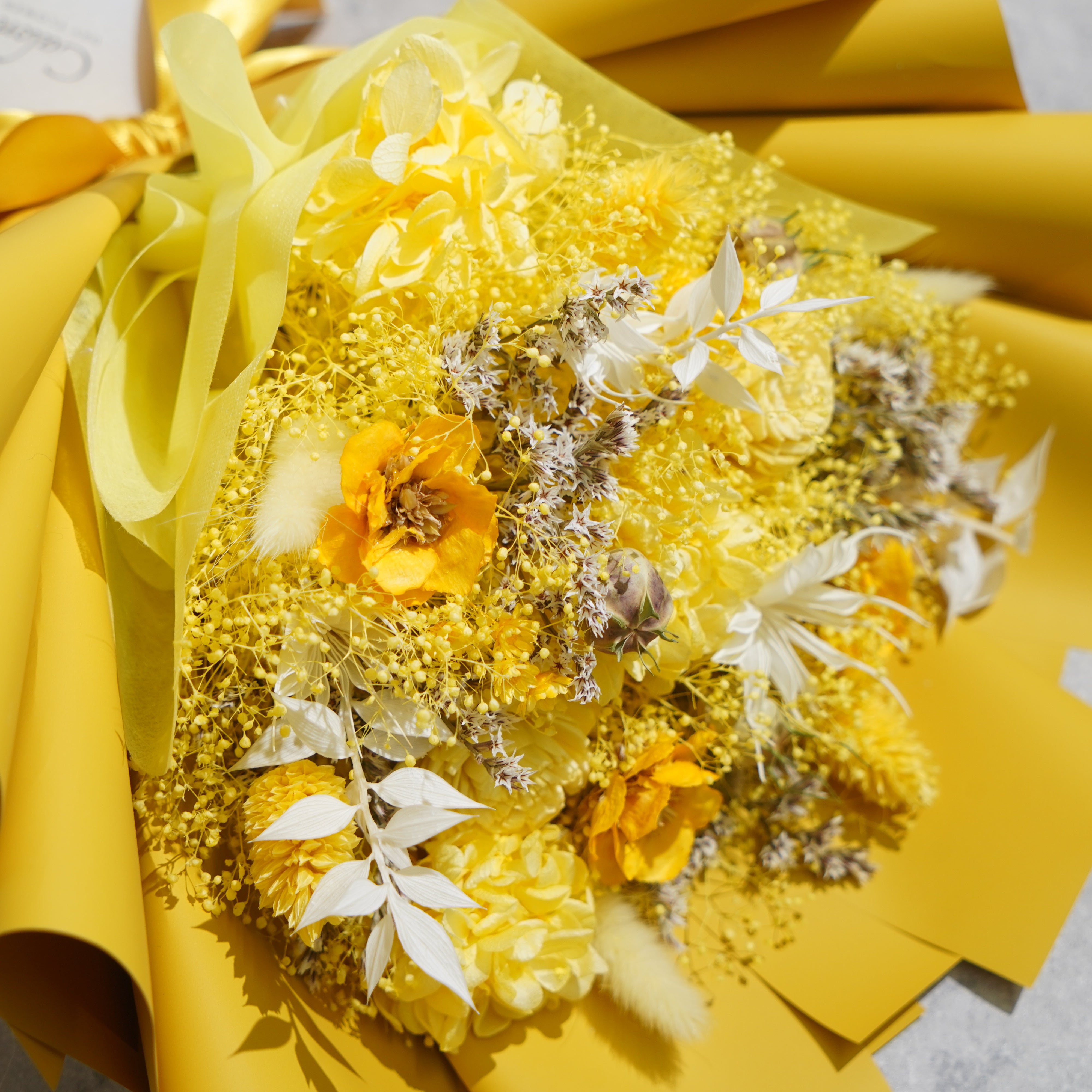 ドライフラワーの花束 Mサイズ イエロー M-699≪限定１点≫