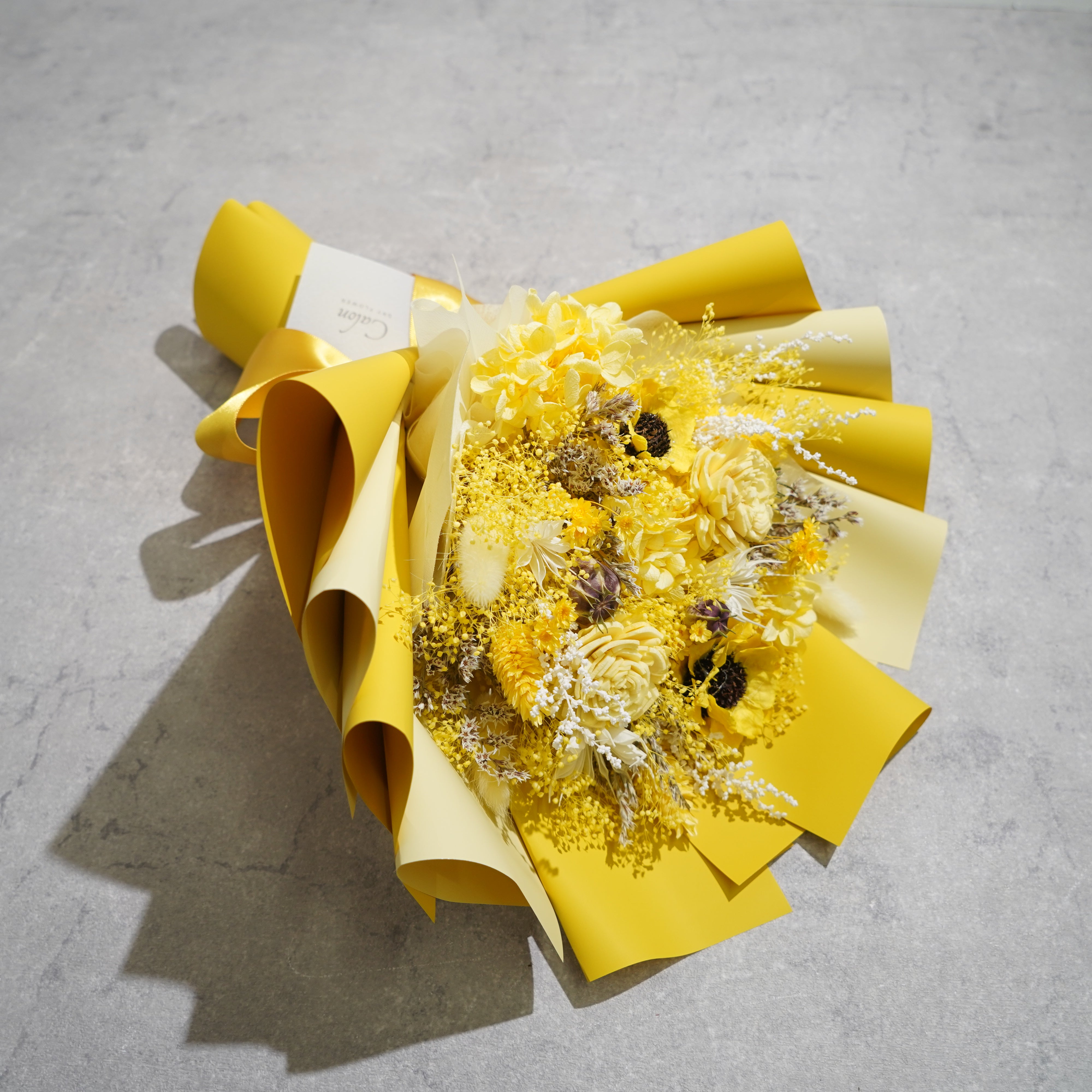 ドライフラワーの花束 Mサイズ イエロー M-700≪限定１点≫