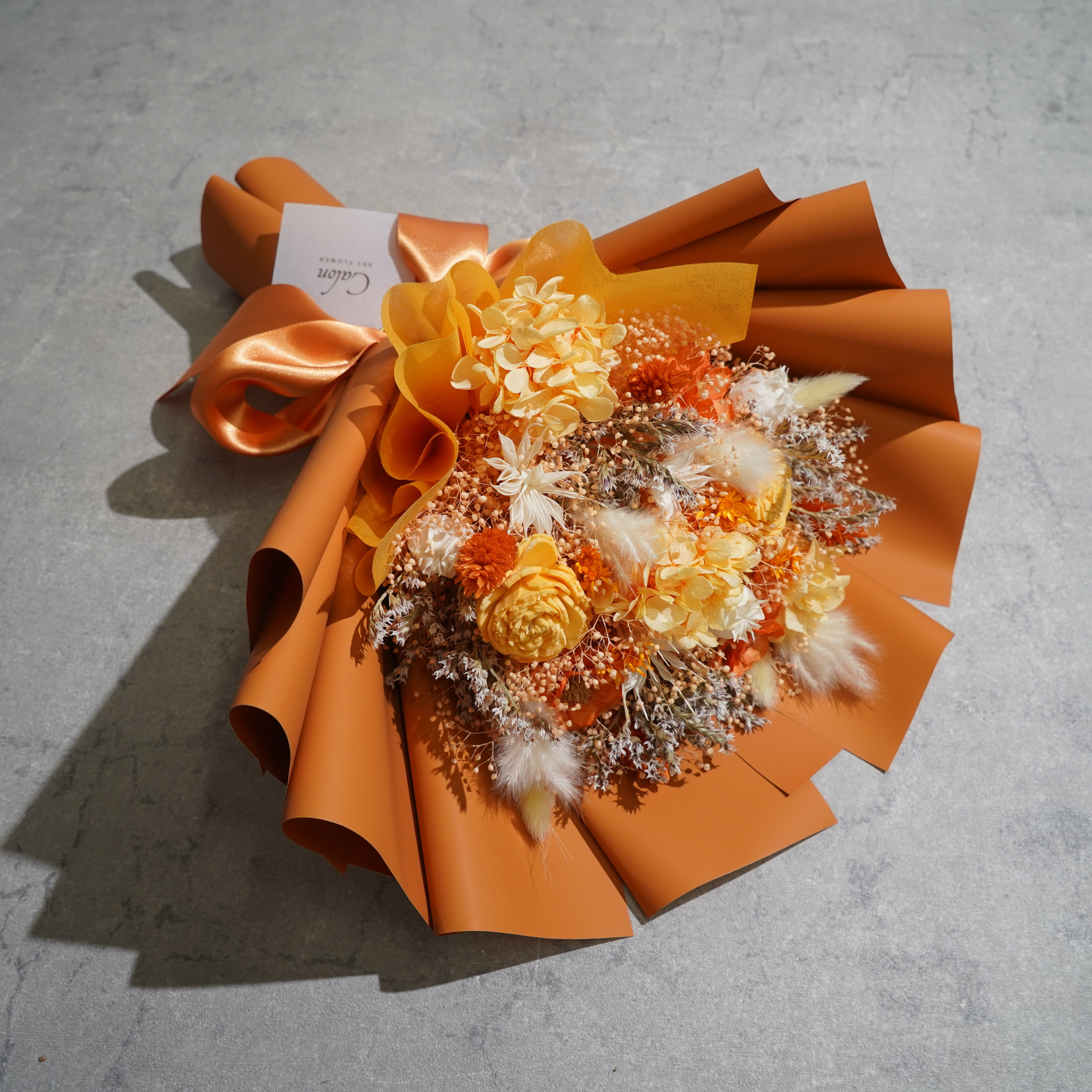 ドライフラワーの花束 Mサイズ オレンジ M-716≪限定１点≫