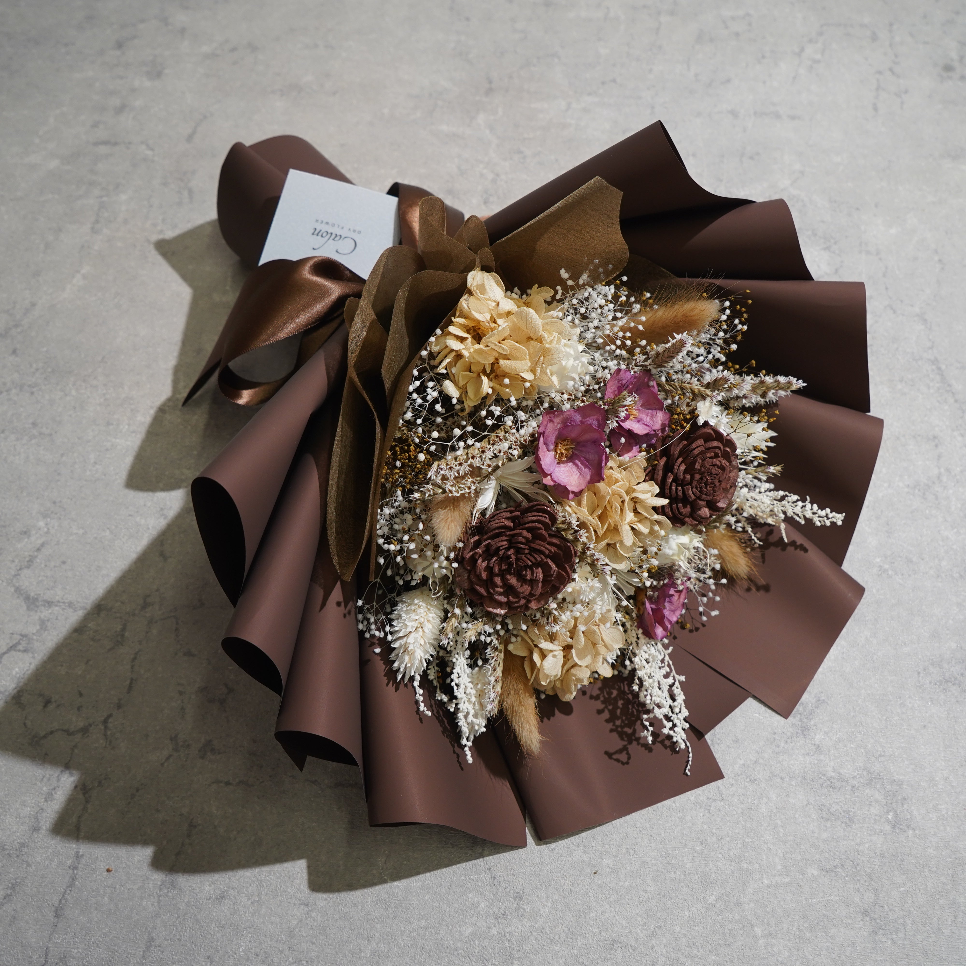ドライフラワーの花束 Mサイズ ブラウン M-717≪限定１点≫