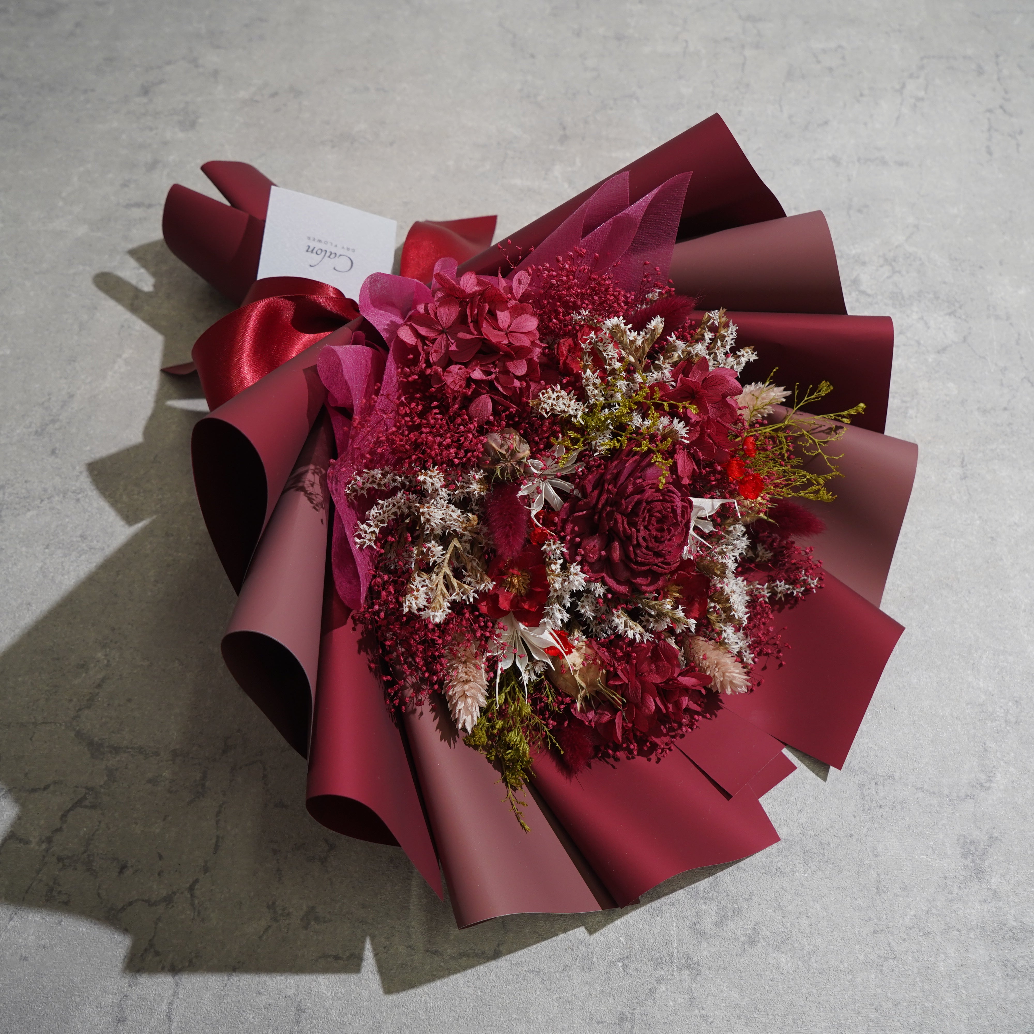 ドライフラワーの花束 Mサイズ レッド M-720≪限定１点≫