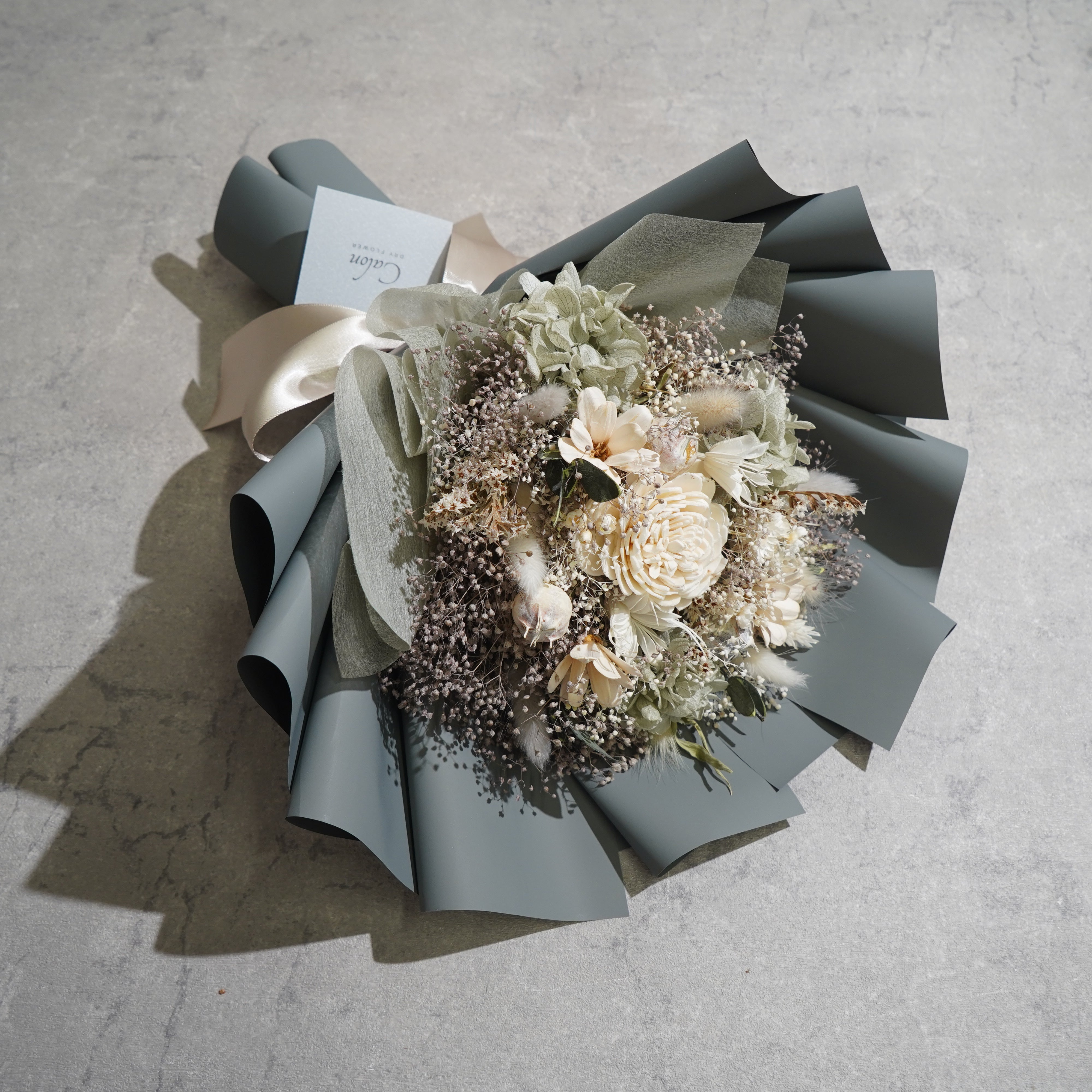 ドライフラワーの花束 Mサイズ グレー M-721≪限定１点≫
