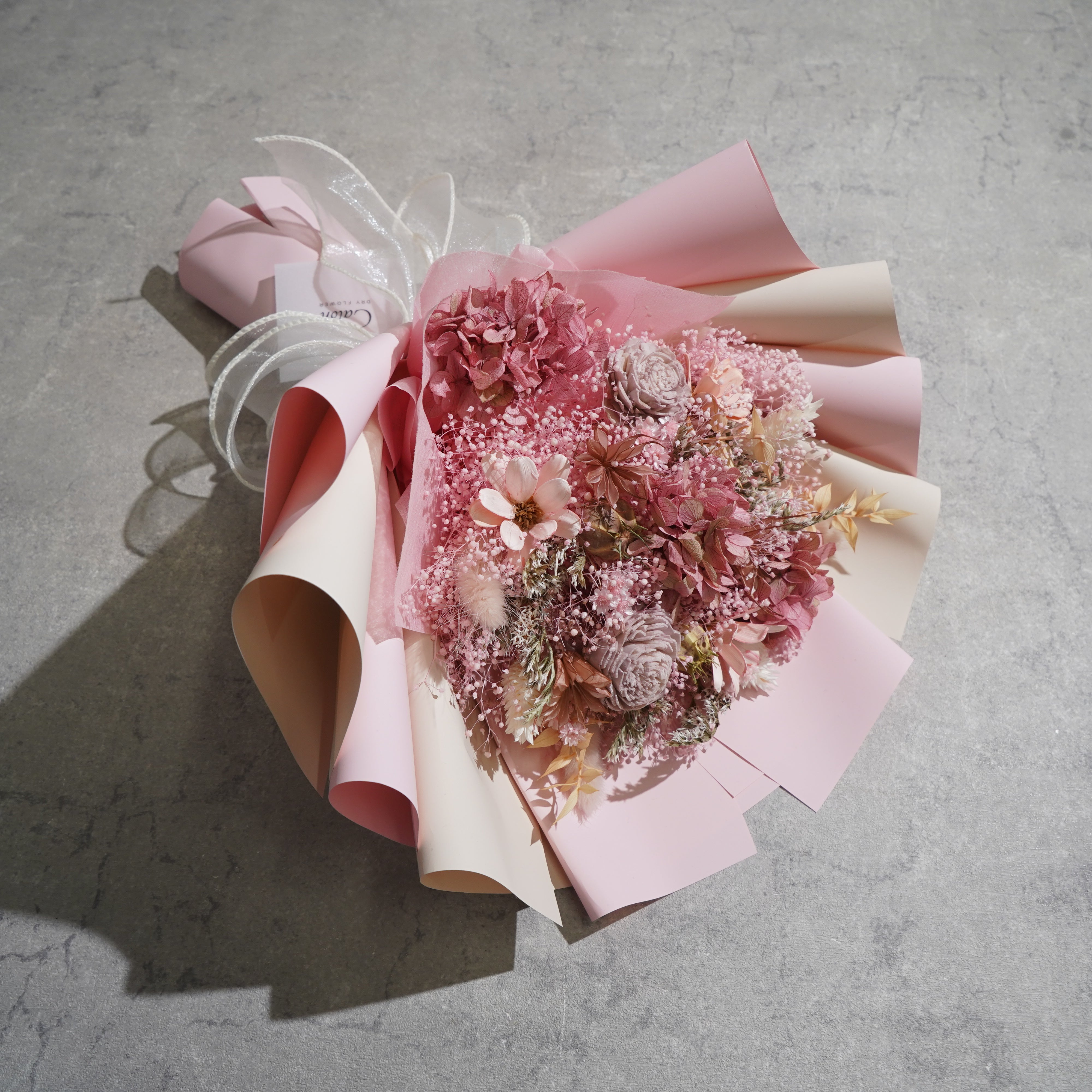 ドライフラワーの花束 Mサイズ ライトピンク M-724≪限定１点≫