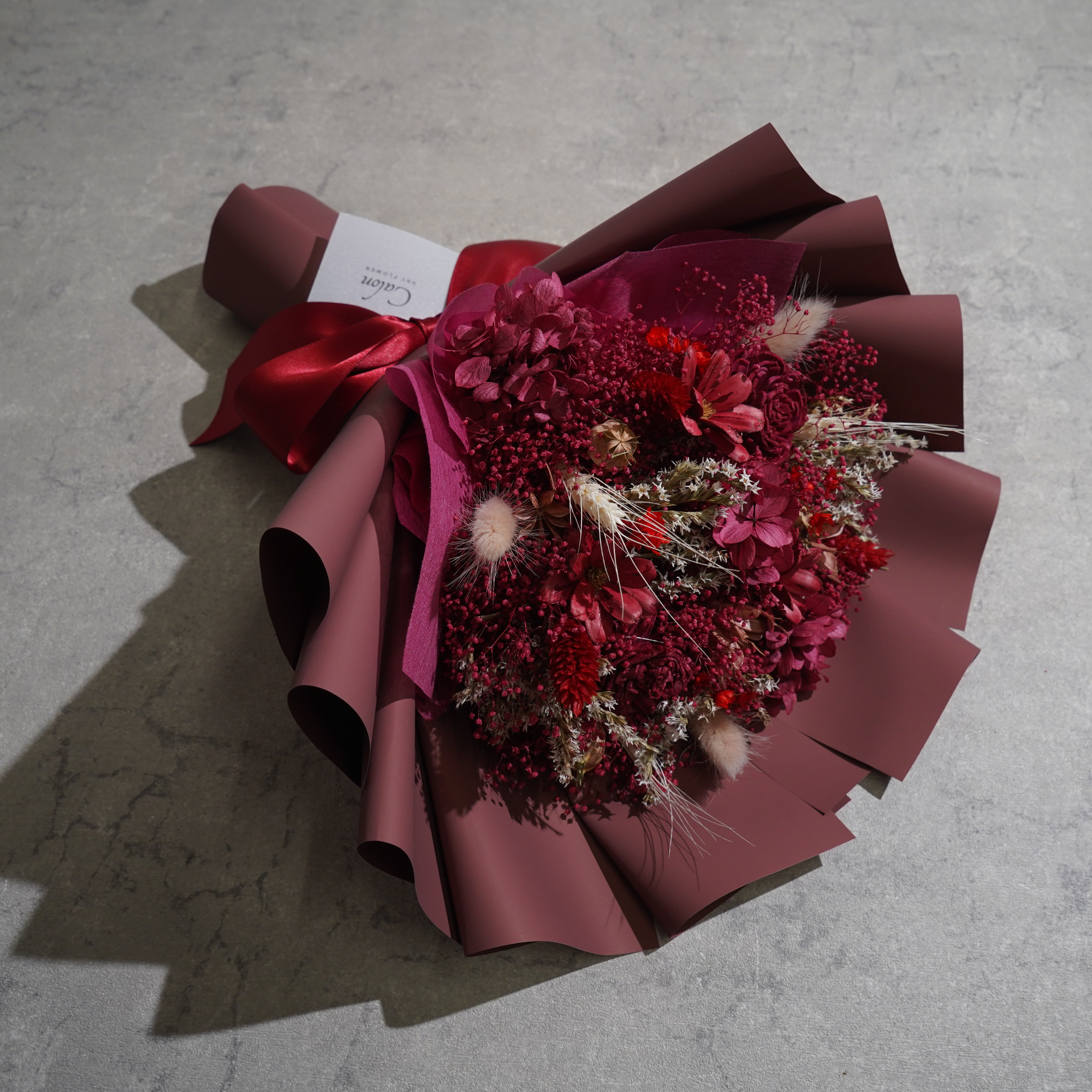 ドライフラワーの花束 Mサイズ レッド M-726≪限定１点≫