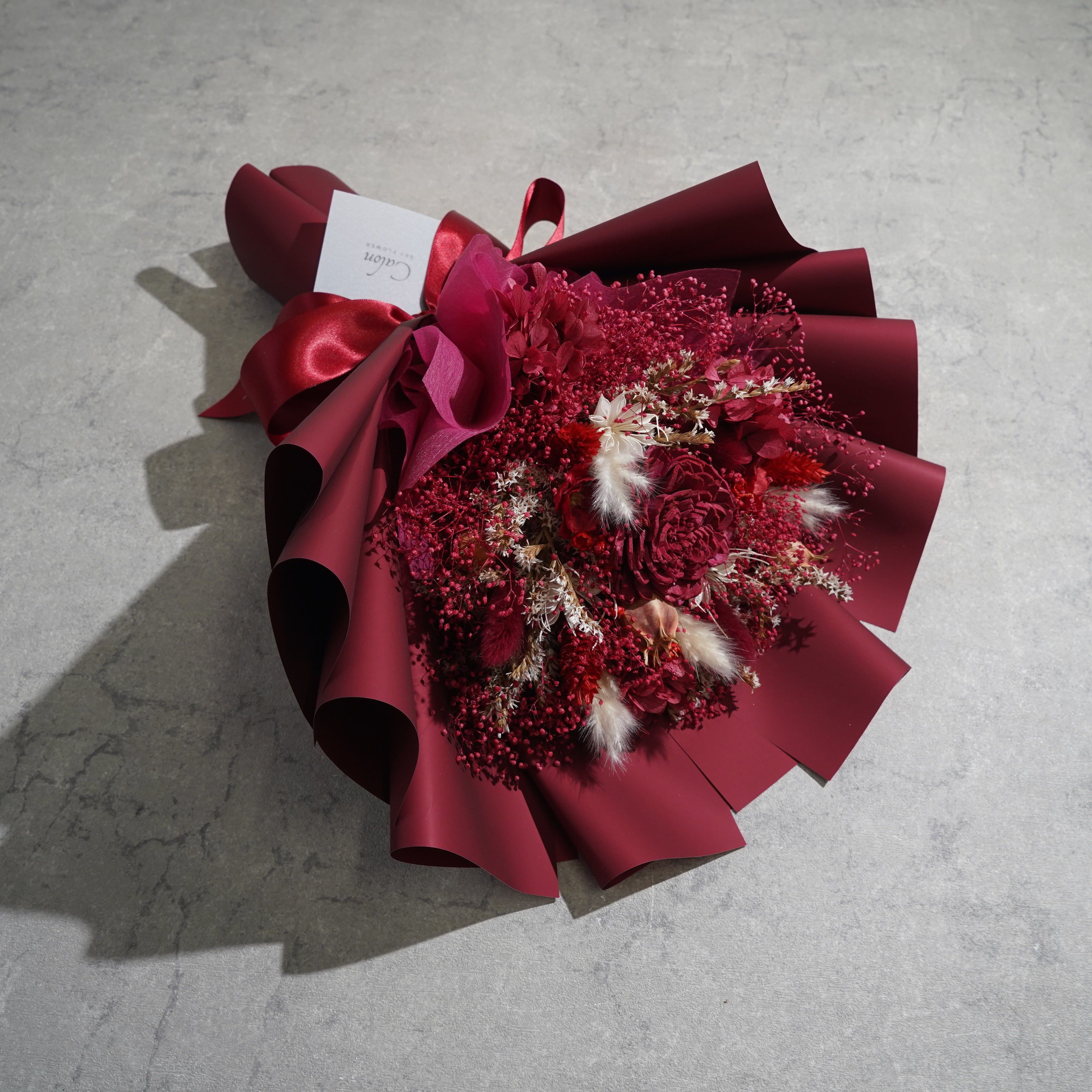 ドライフラワーの花束 Mサイズ レッド M-730≪限定１点≫