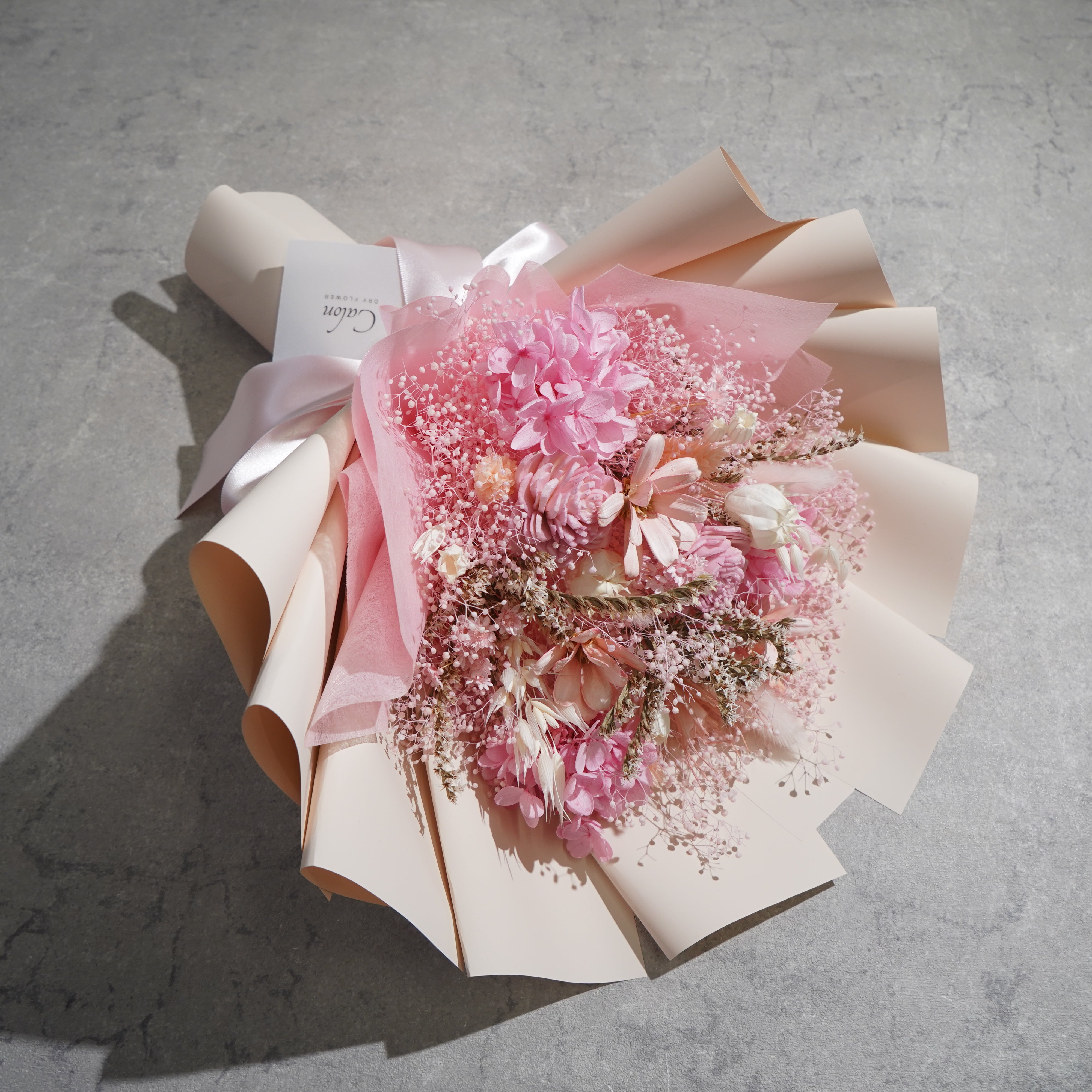 ドライフラワーの花束 Mサイズ ライトピンク M-731≪限定１点≫