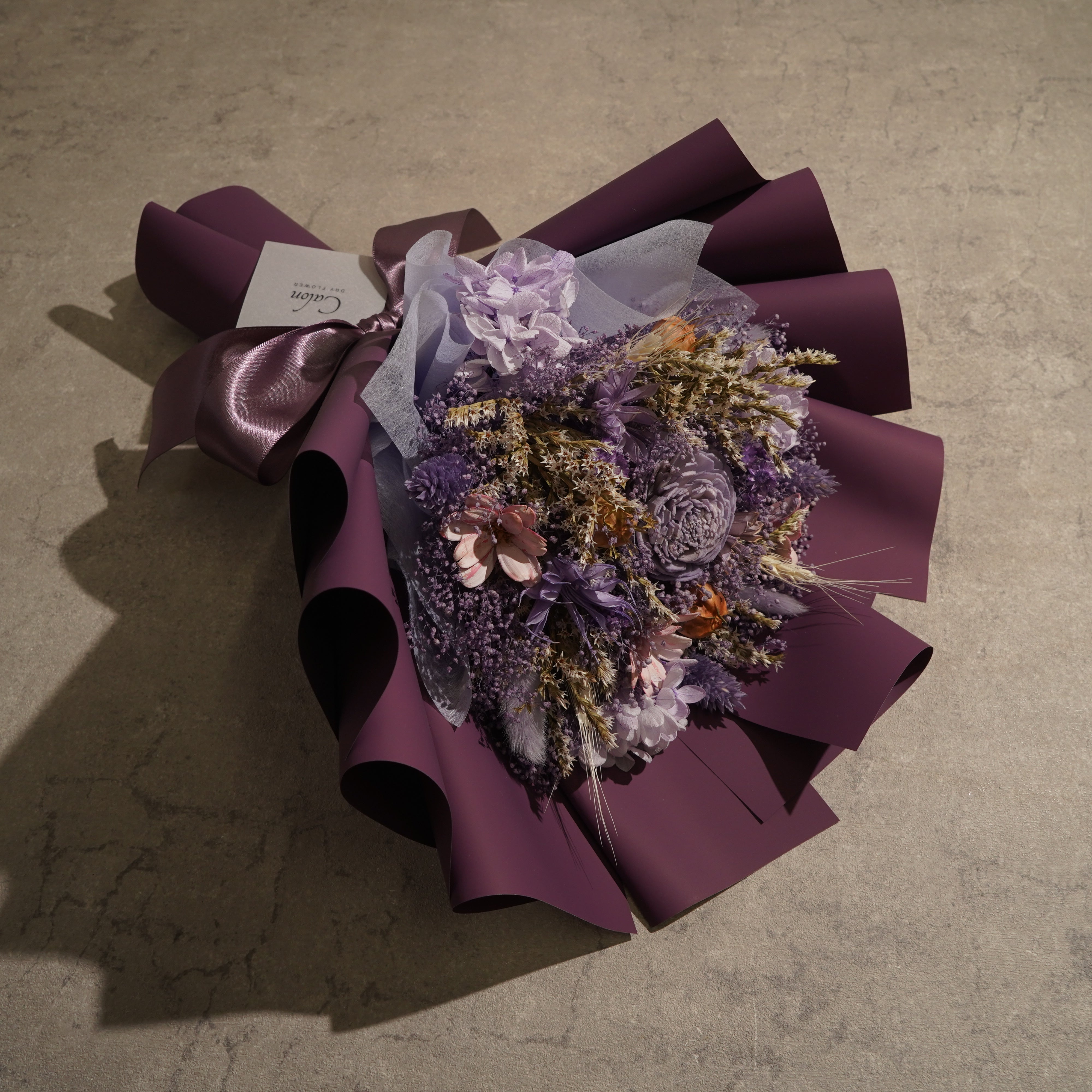 ドライフラワーの花束 Mサイズ パープル M-740≪限定１点≫
