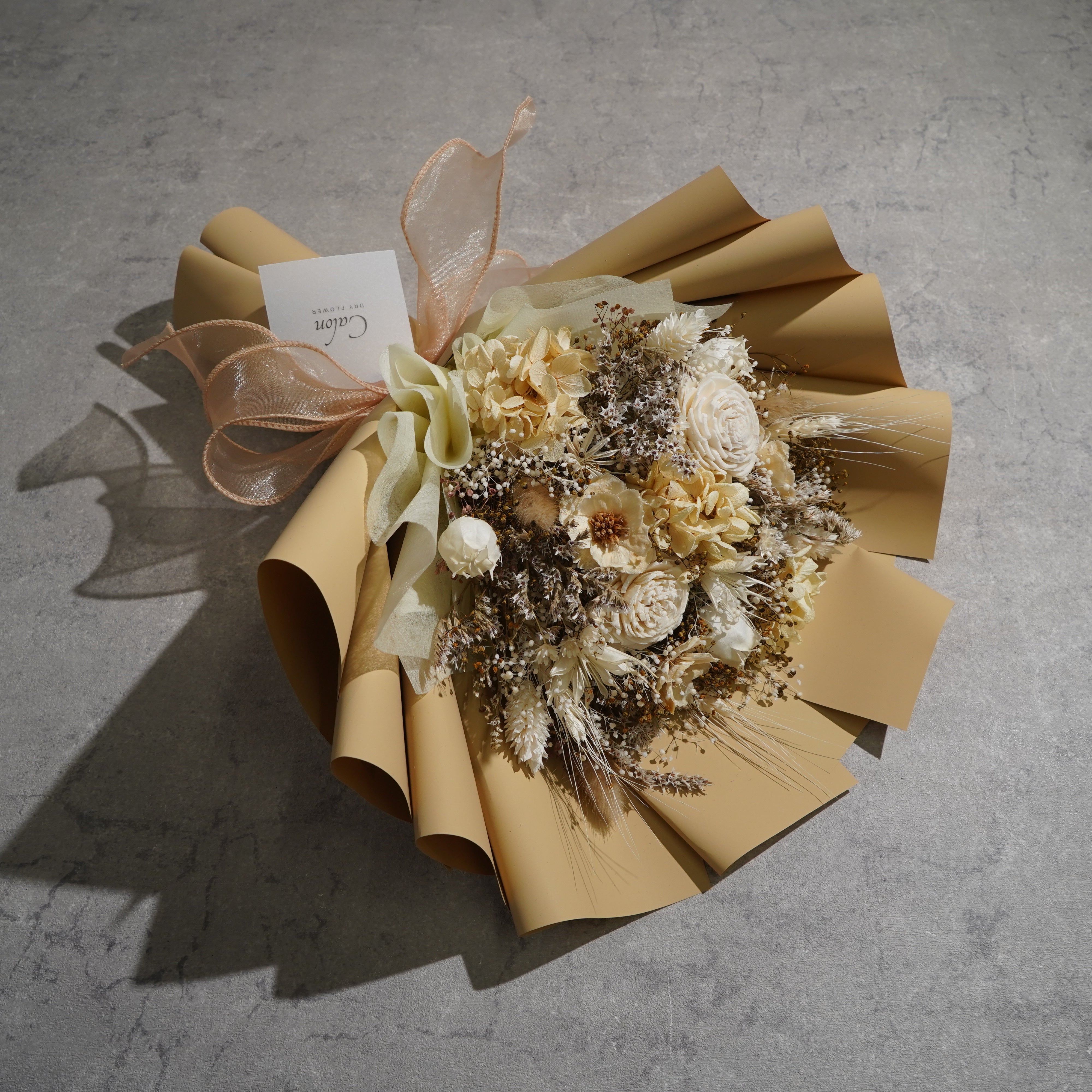 ドライフラワーの花束 Mサイズ ベージュ M-744≪限定１点≫