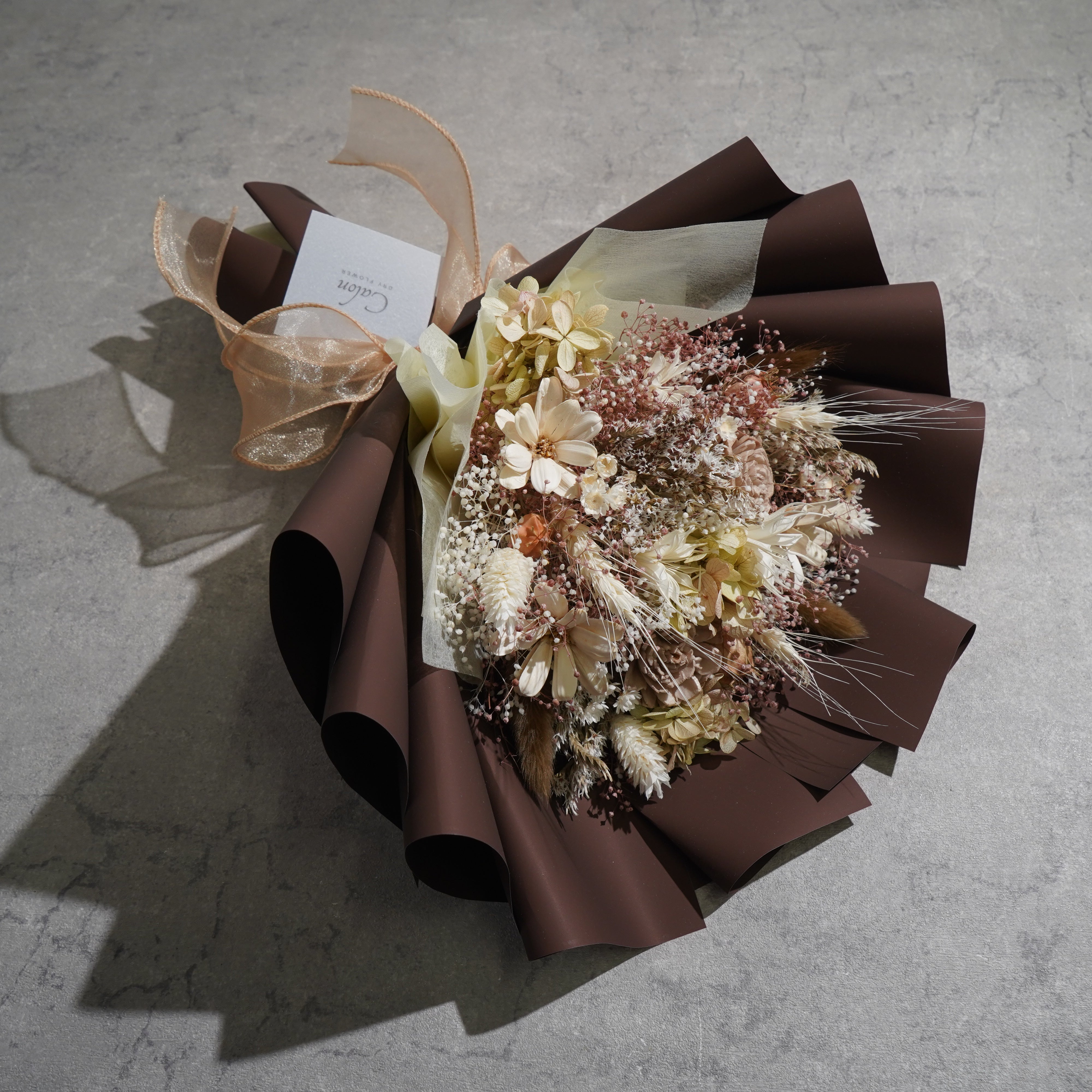 ドライフラワーの花束 Mサイズ ブラウン M-745≪限定１点≫