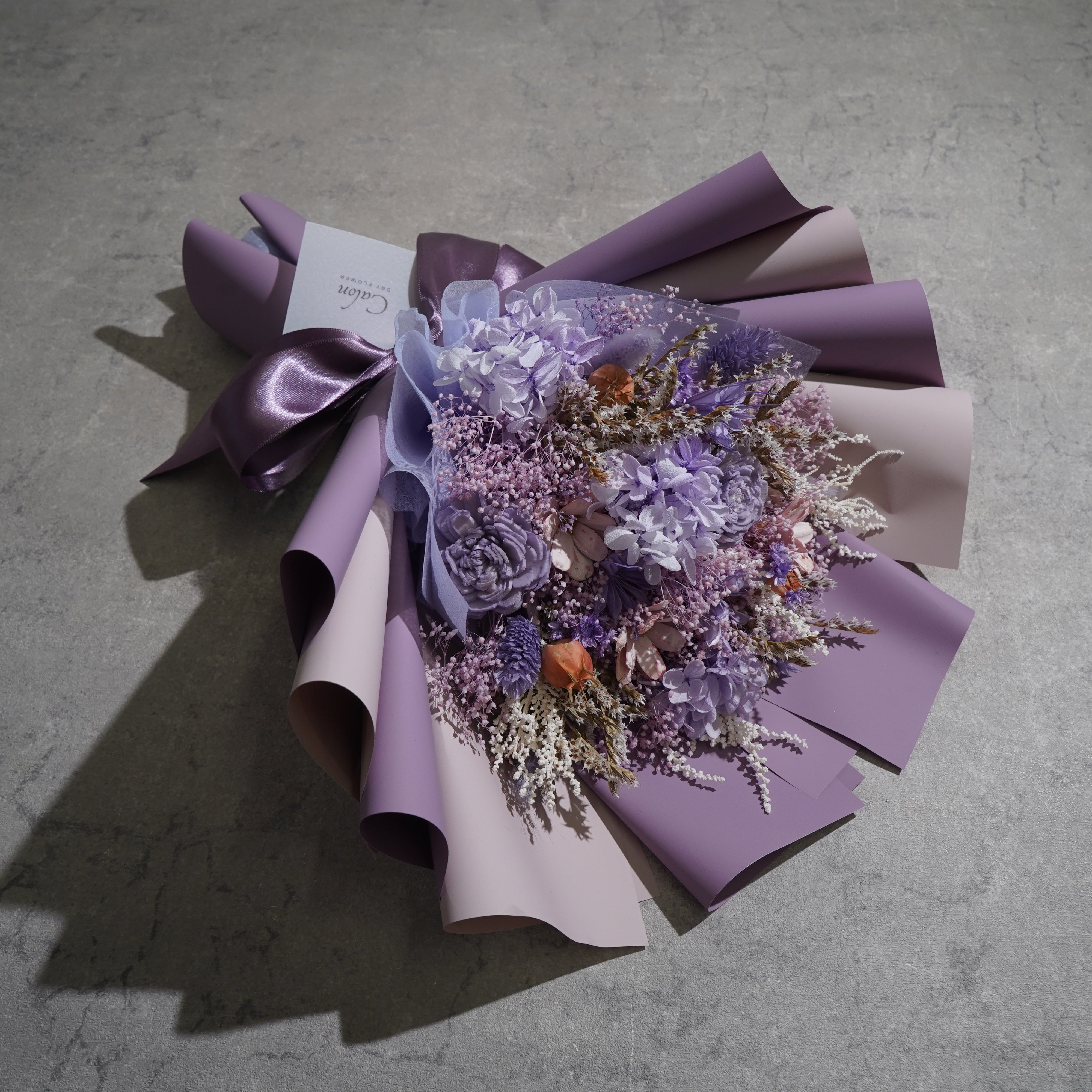 ドライフラワーの花束 Mサイズ ライトパープル M-752≪限定１点≫