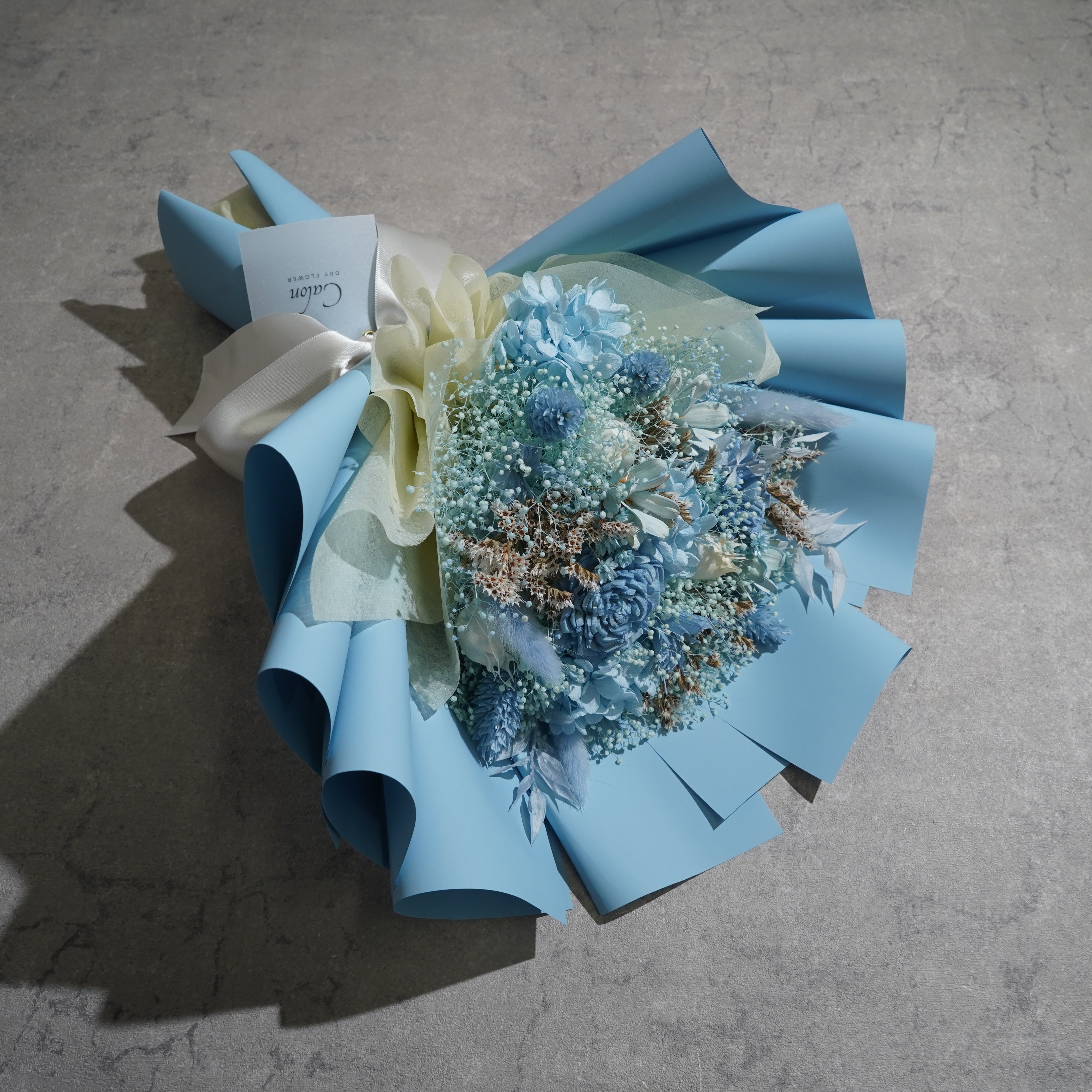 ドライフラワーの花束 Mサイズ ライトブルー M-757≪限定１点≫