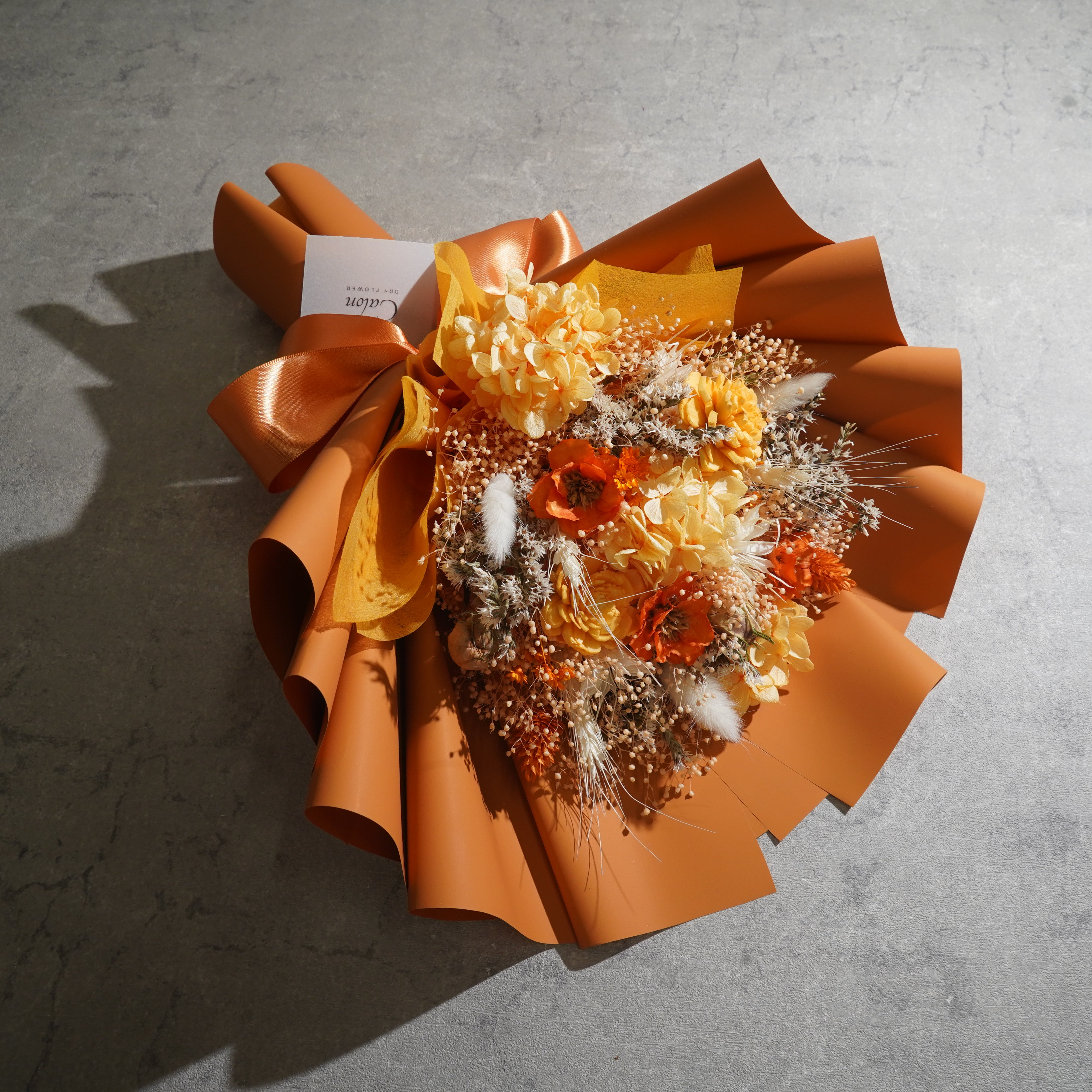 ドライフラワーの花束 Mサイズ オレンジ M-790≪限定１点≫