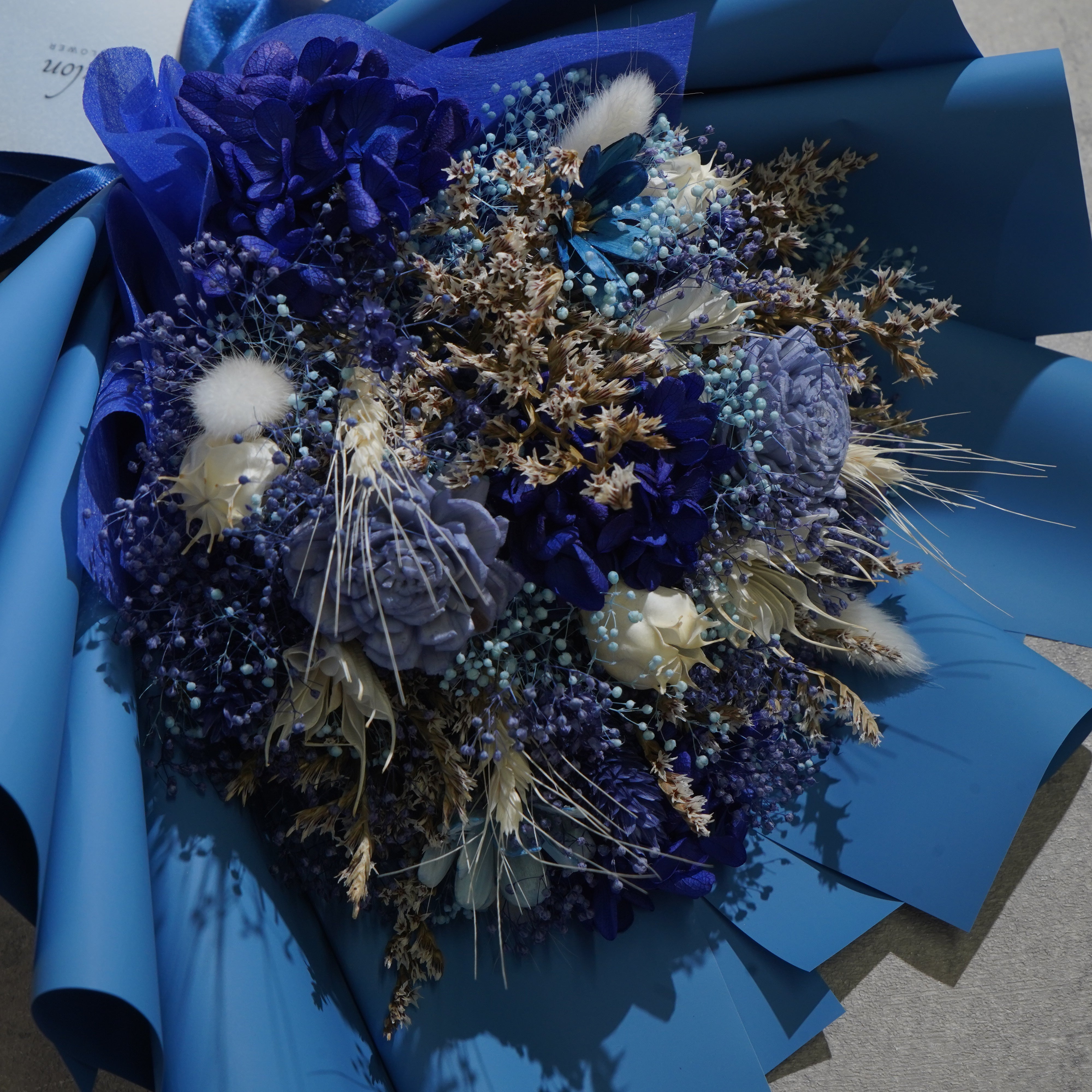 ドライフラワーの花束 Mサイズ ブルー M-801≪限定１点≫
