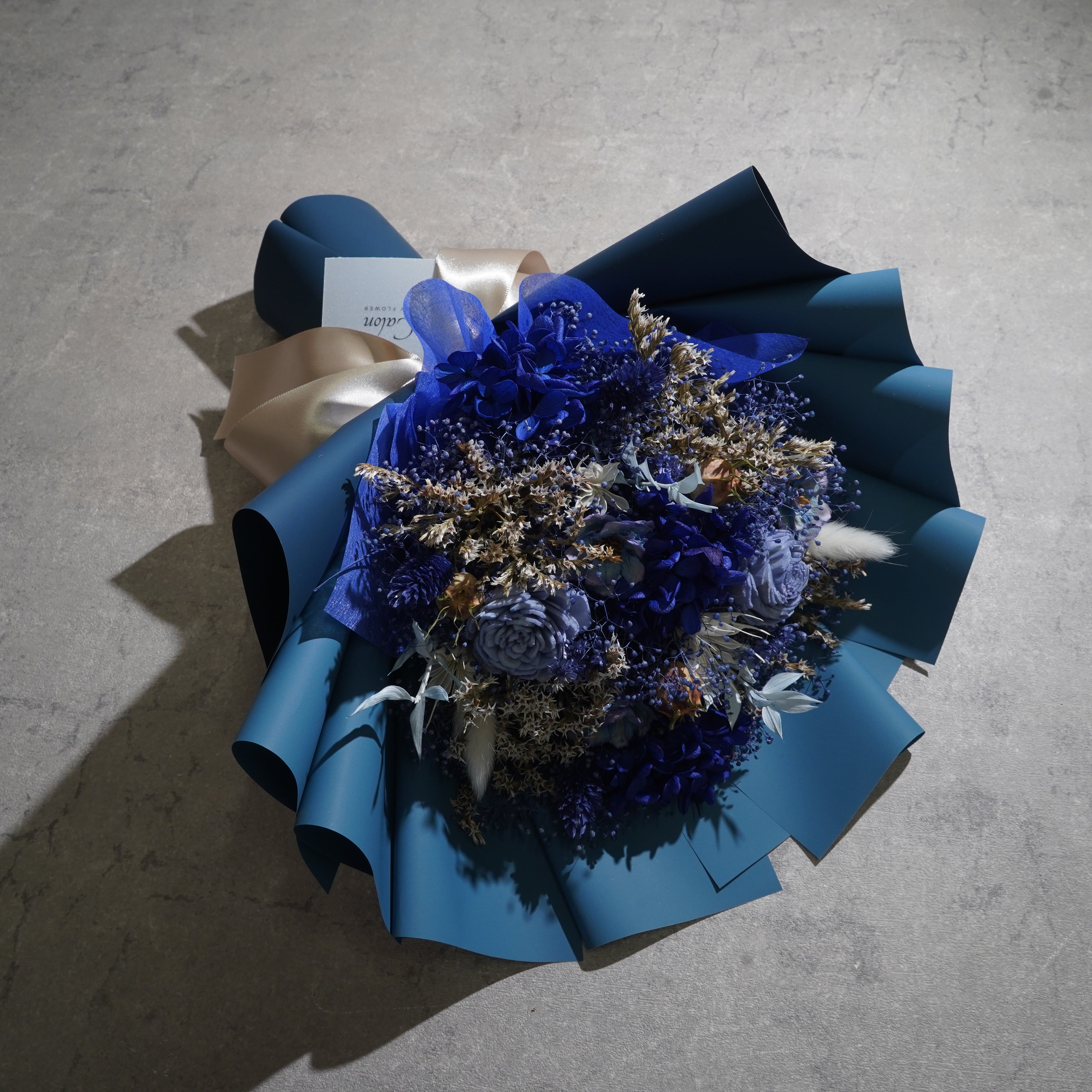 ドライフラワーの花束 Mサイズ ブルー M-803≪限定１点≫