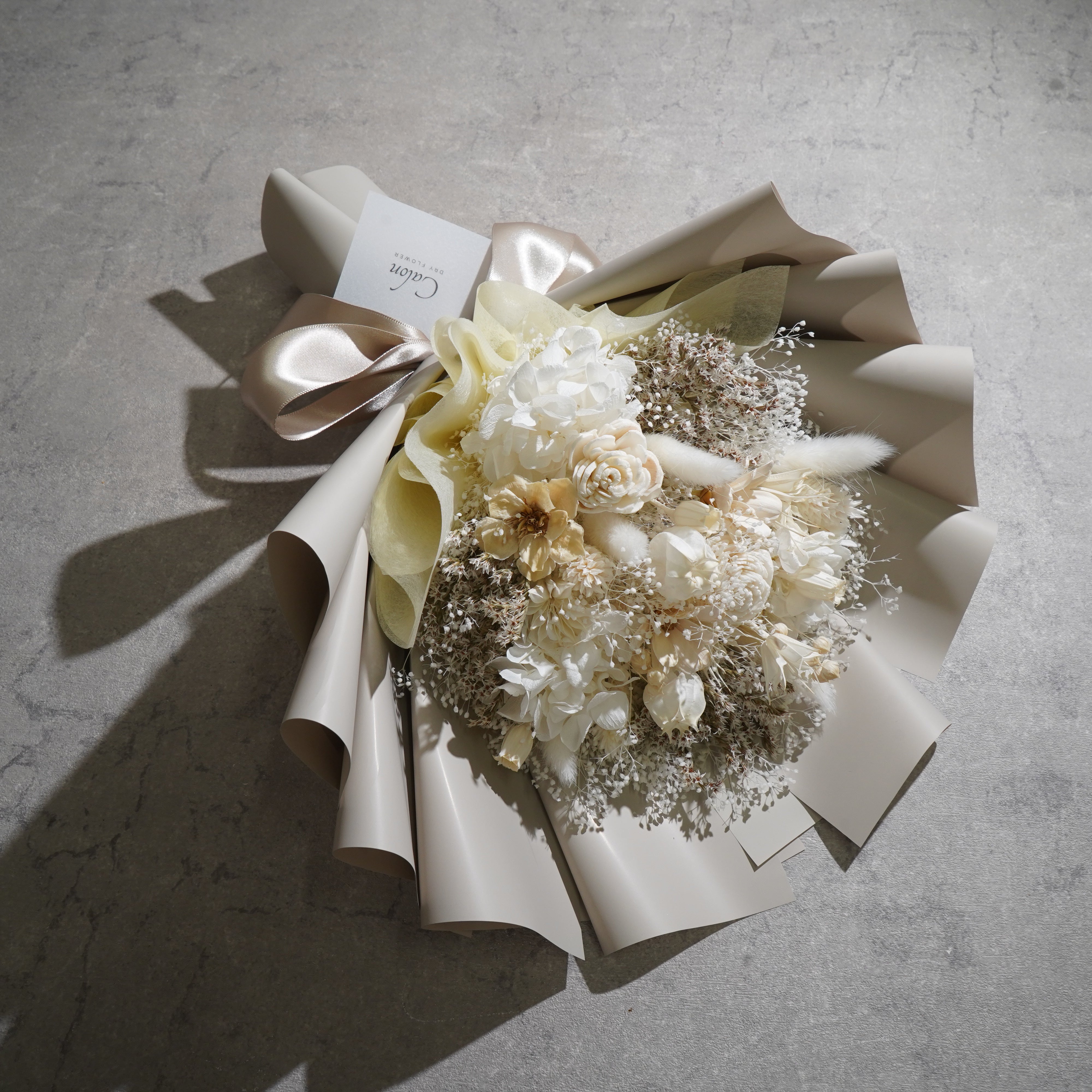 ドライフラワーの花束 Mサイズ ホワイト M-804≪限定１点≫