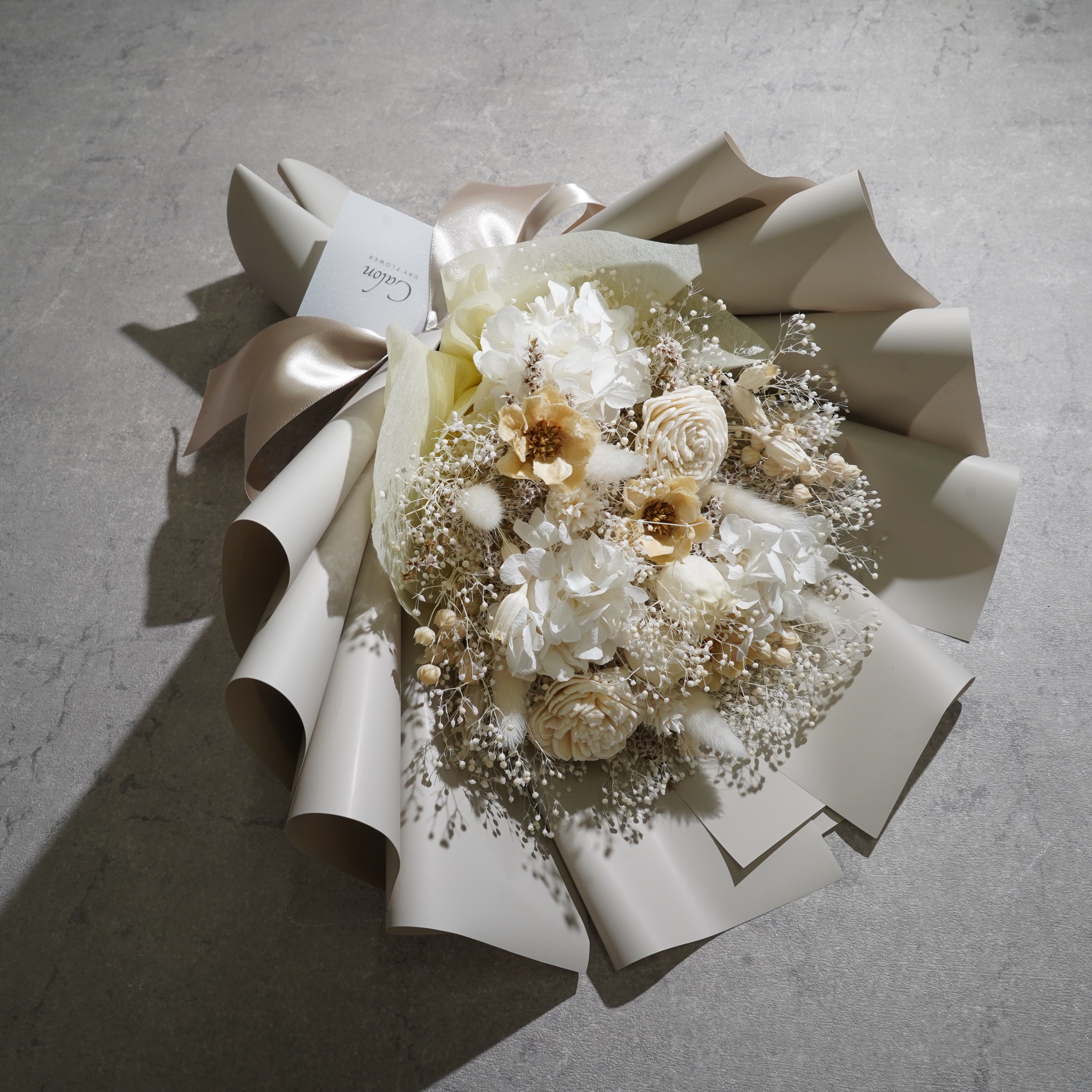 ドライフラワーの花束 Mサイズ ホワイト M-806≪限定１点≫