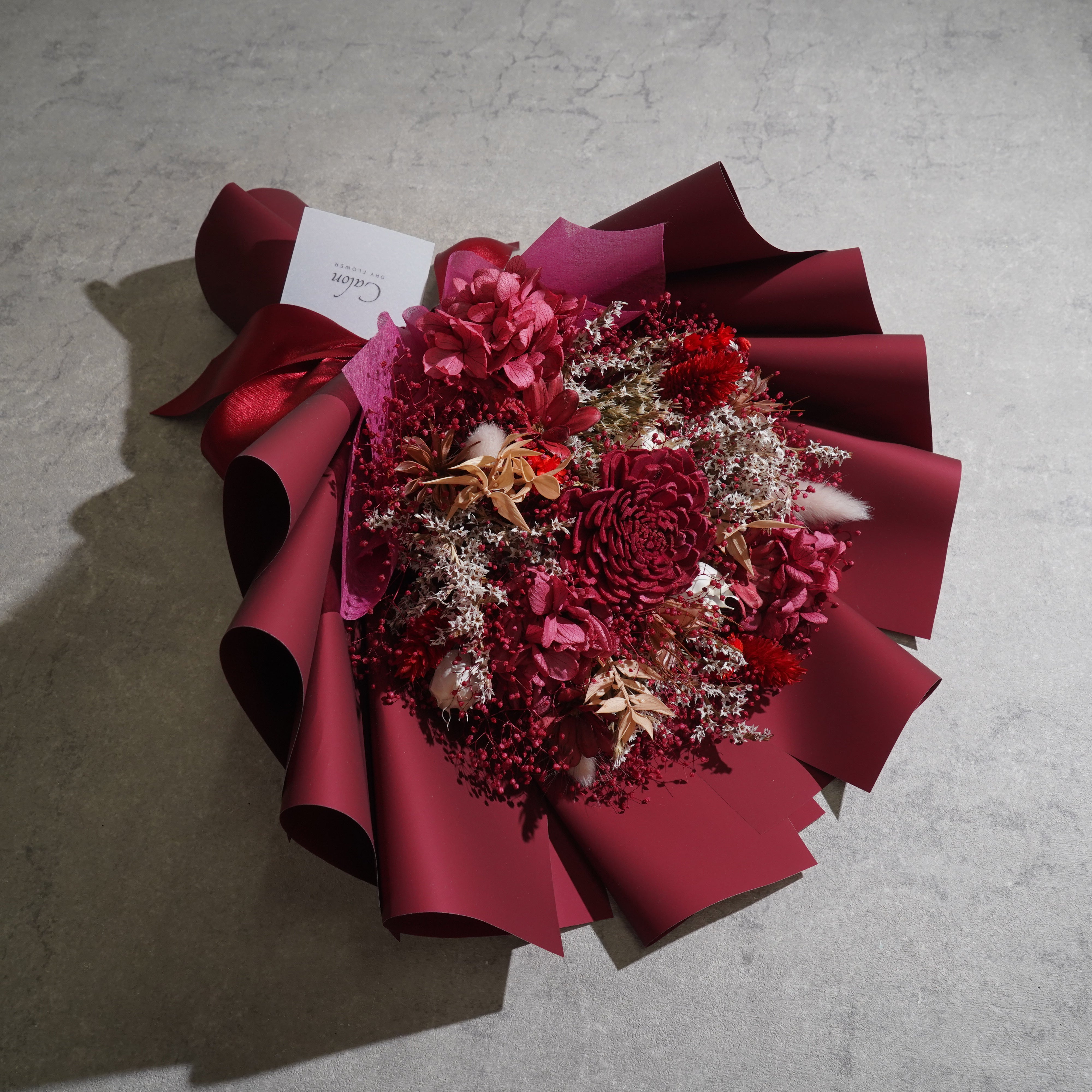 ドライフラワーの花束 Mサイズ レッド M-813≪限定１点≫