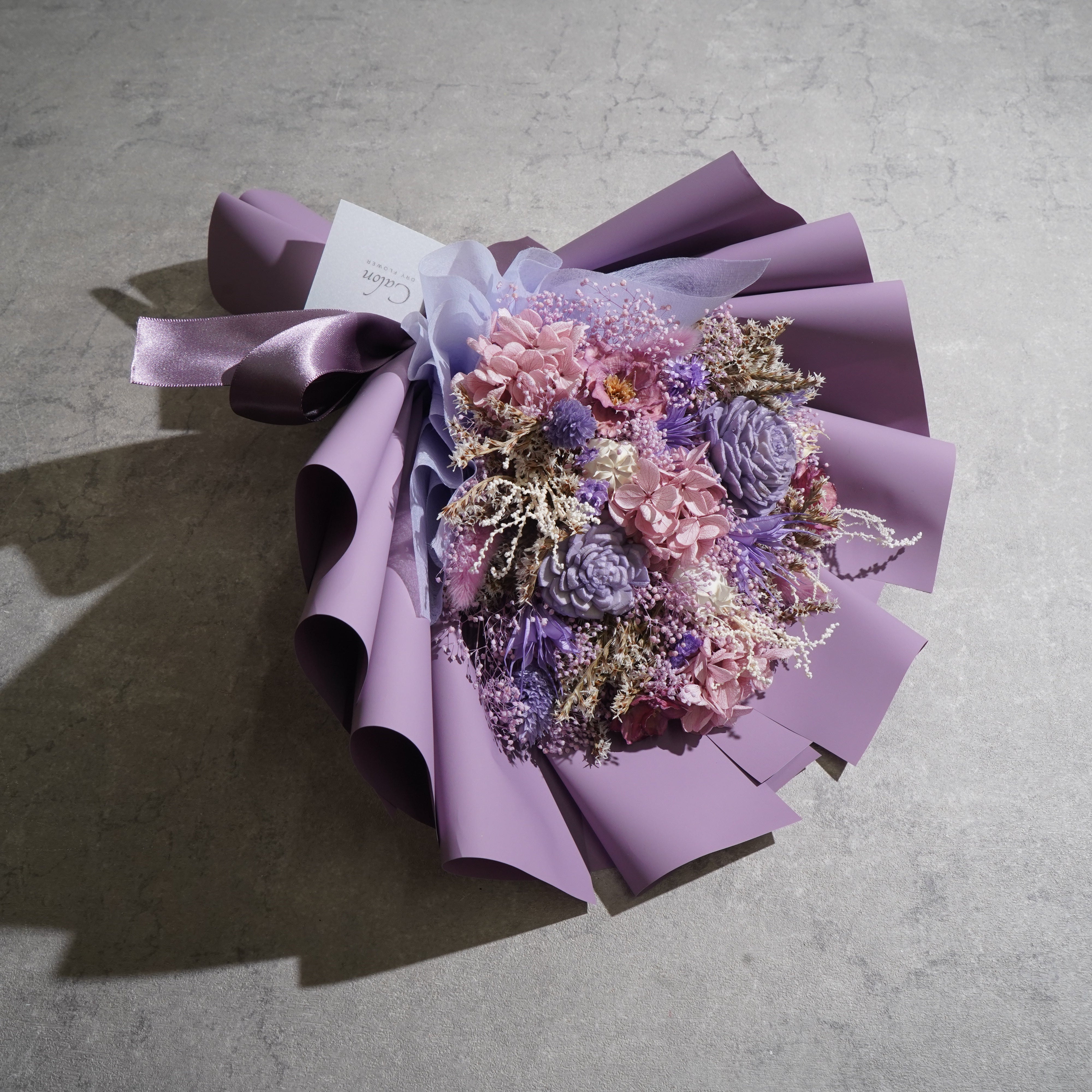 ドライフラワーの花束 Mサイズ ライトパープル M-815≪限定１点≫