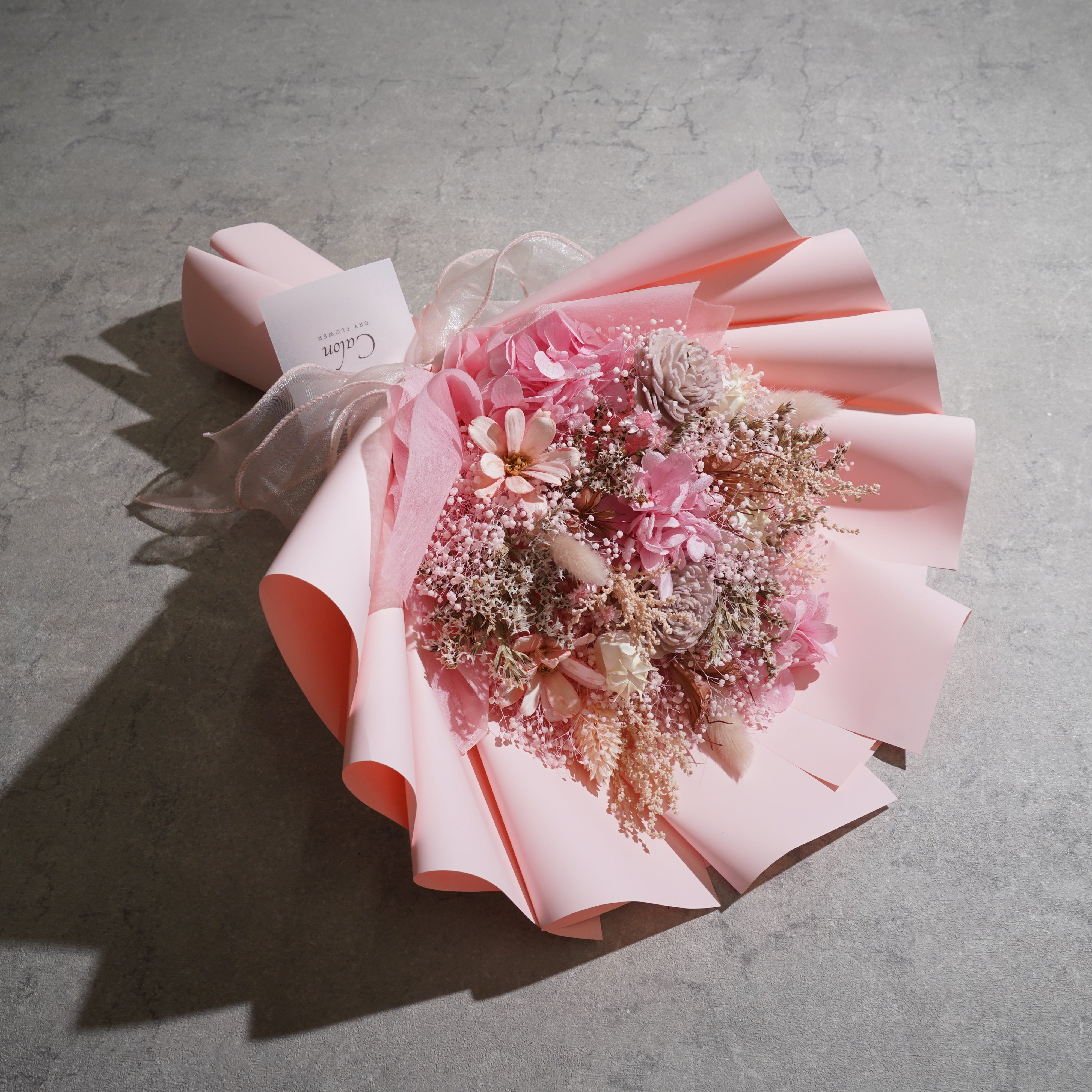 ドライフラワーの花束 Mサイズ ライトピンク M-816≪限定１点≫