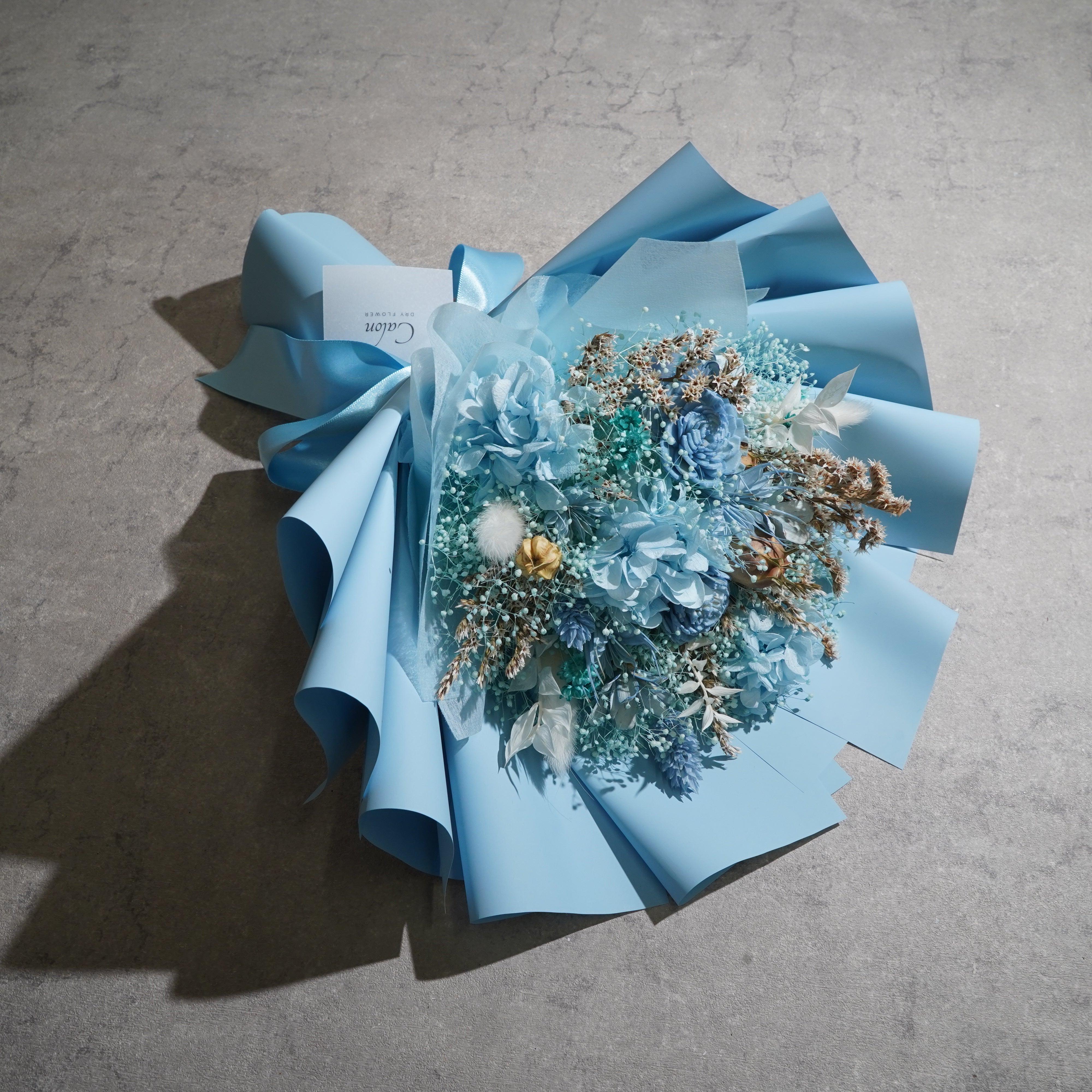 ドライフラワーの花束 Mサイズ ライトブルー M-817≪限定１点≫