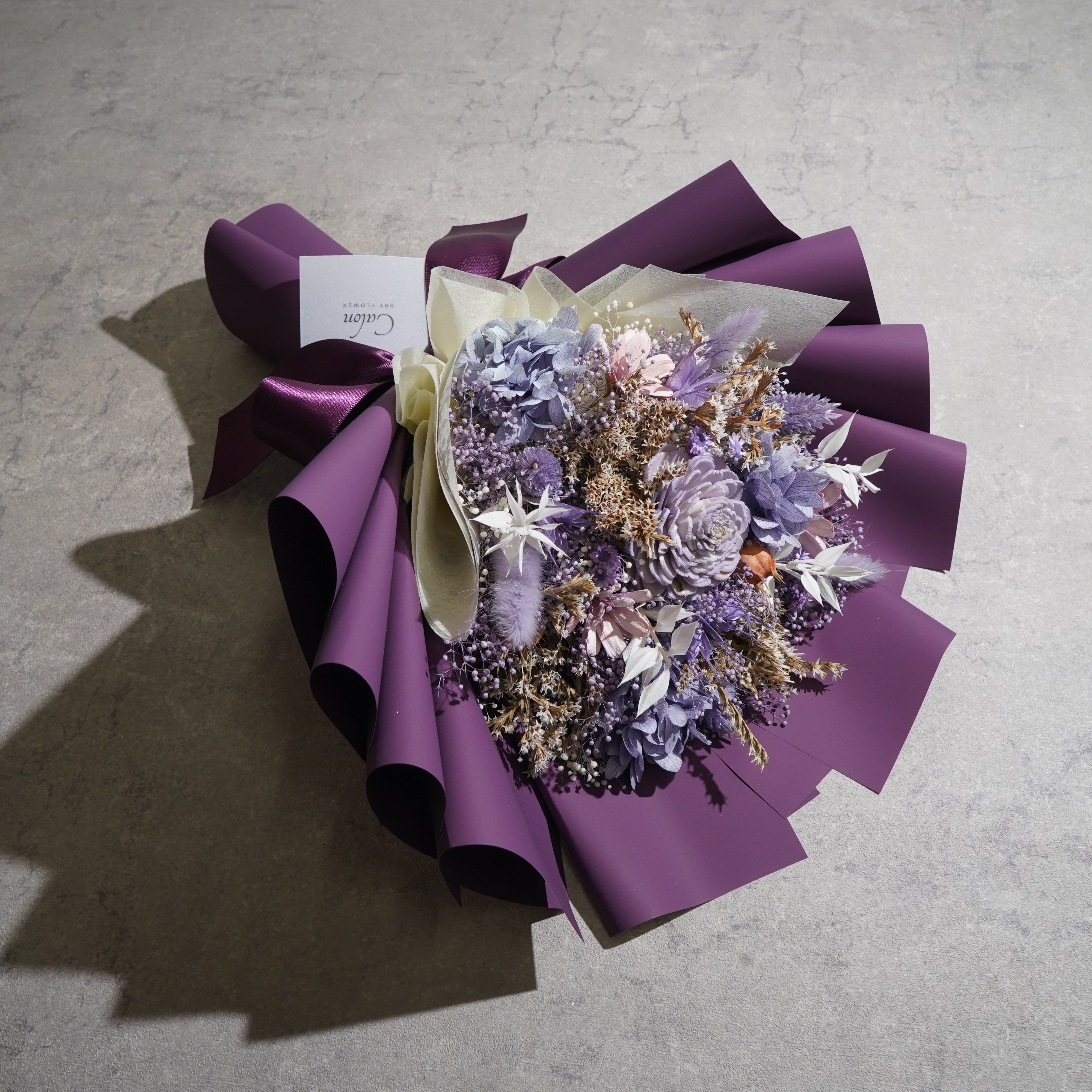 ドライフラワーの花束 Mサイズ パープル M-822≪限定１点≫