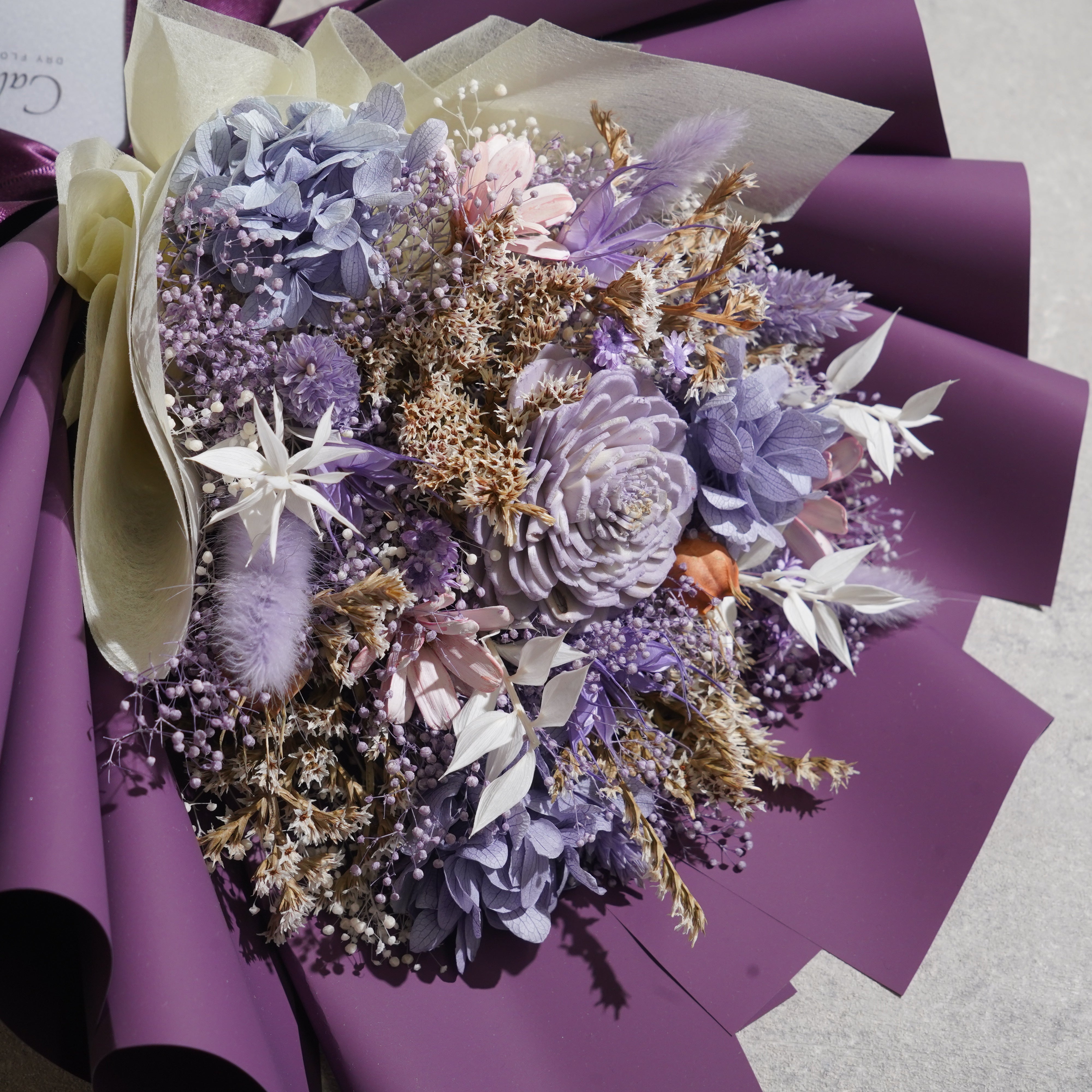 ドライフラワーの花束 Mサイズ パープル M-822≪限定１点≫