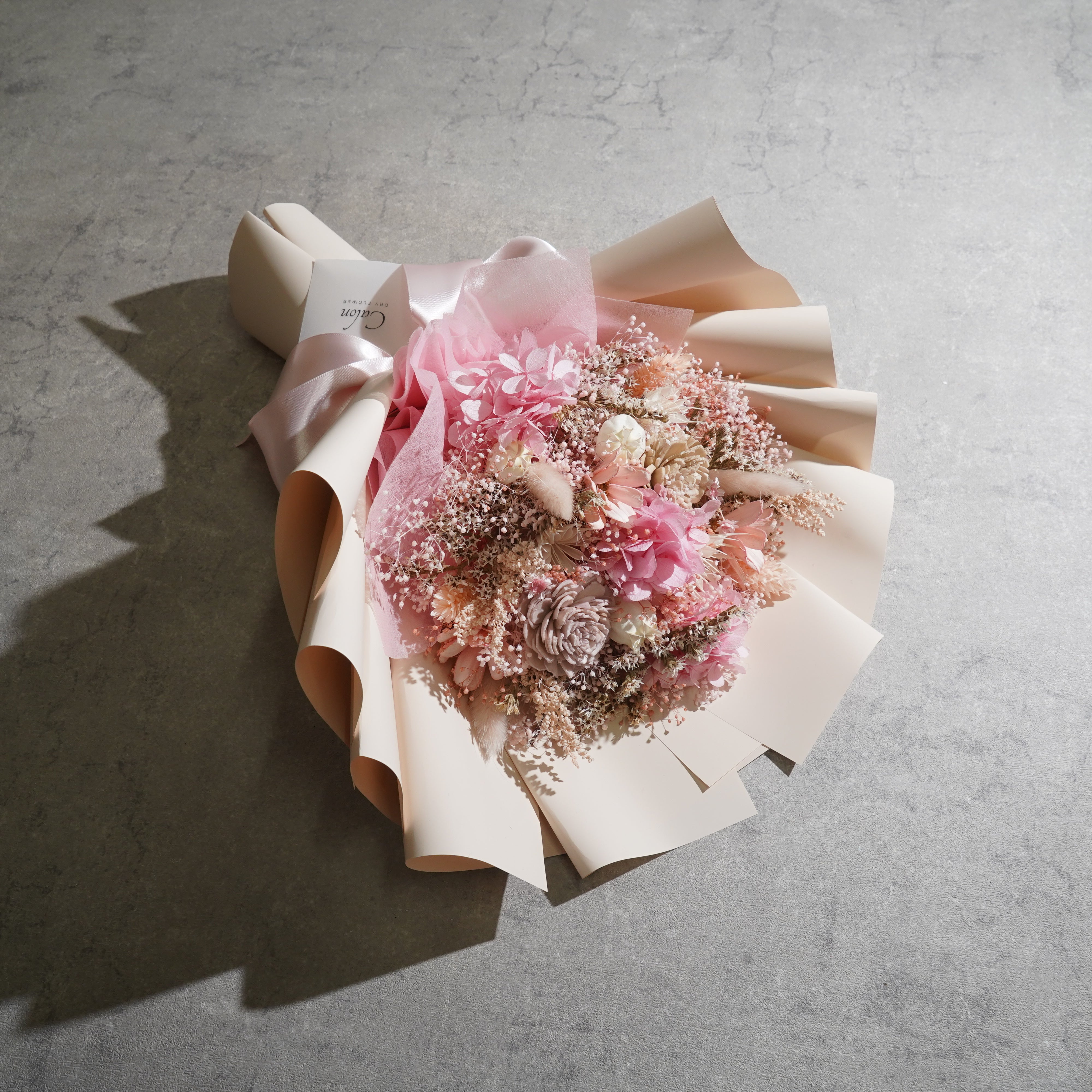 ドライフラワーの花束 Mサイズ ライトピンク M-826≪限定１点≫