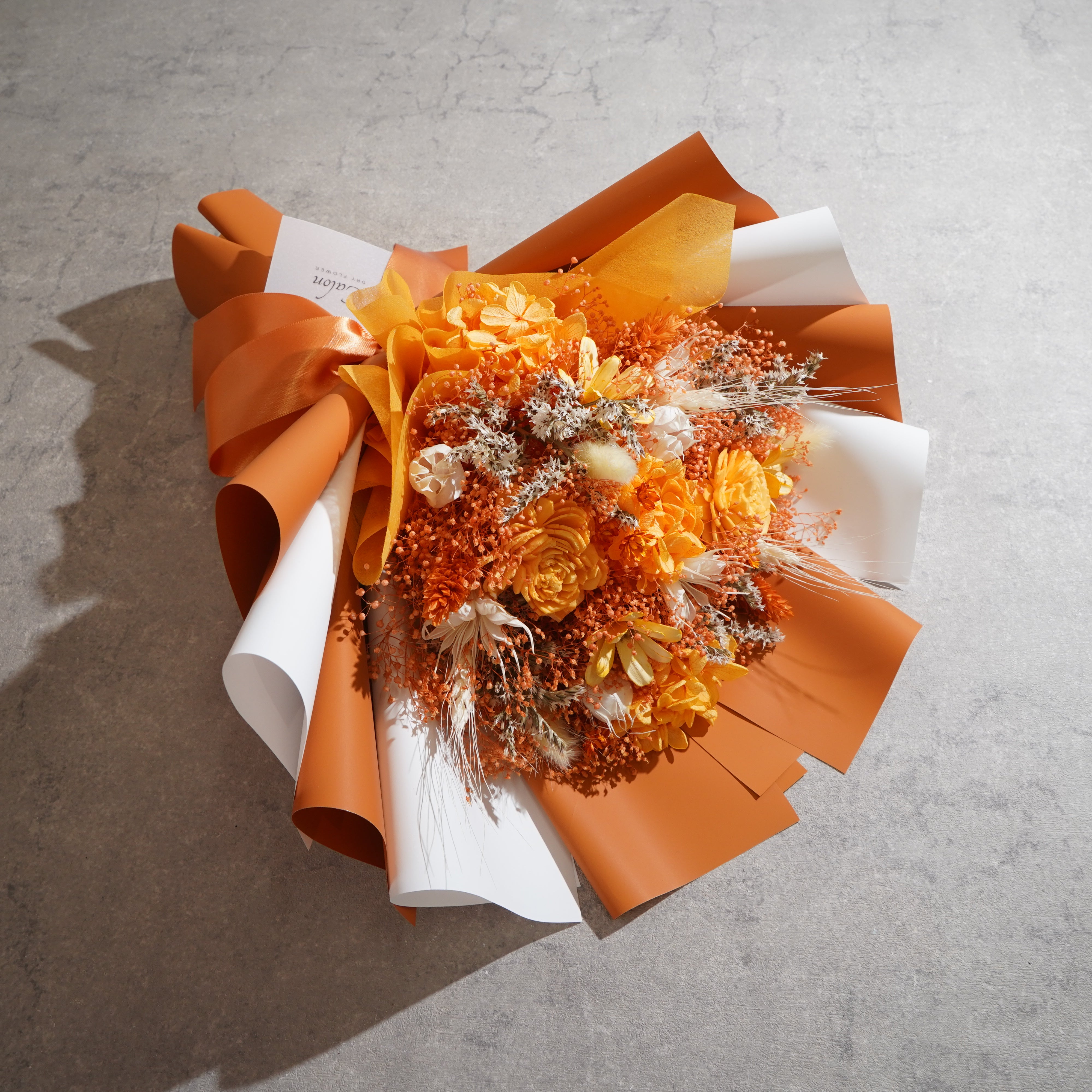 ドライフラワーの花束 Mサイズ オレンジ M-831≪限定１点≫