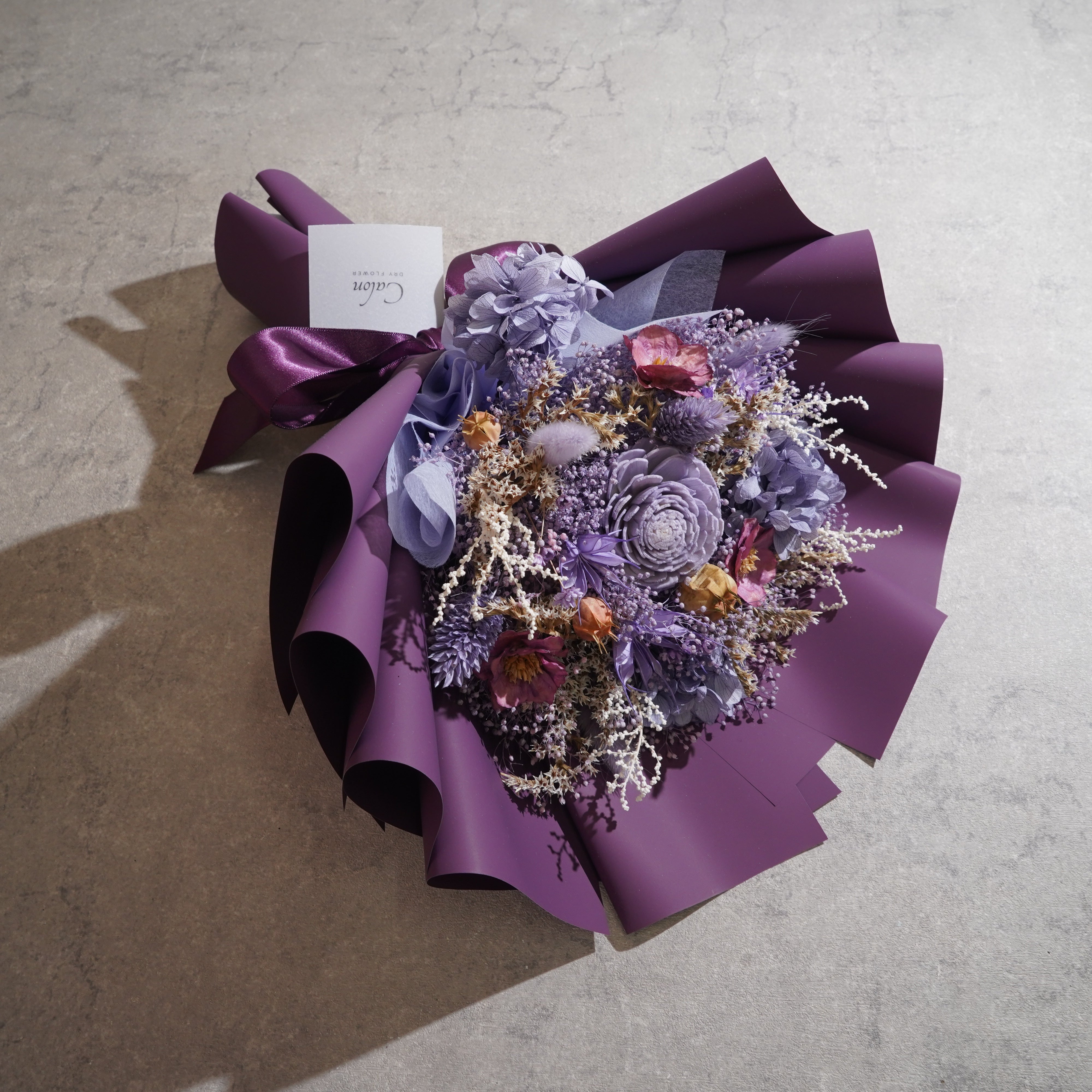 ドライフラワーの花束 Mサイズ パープル M-836≪限定１点≫