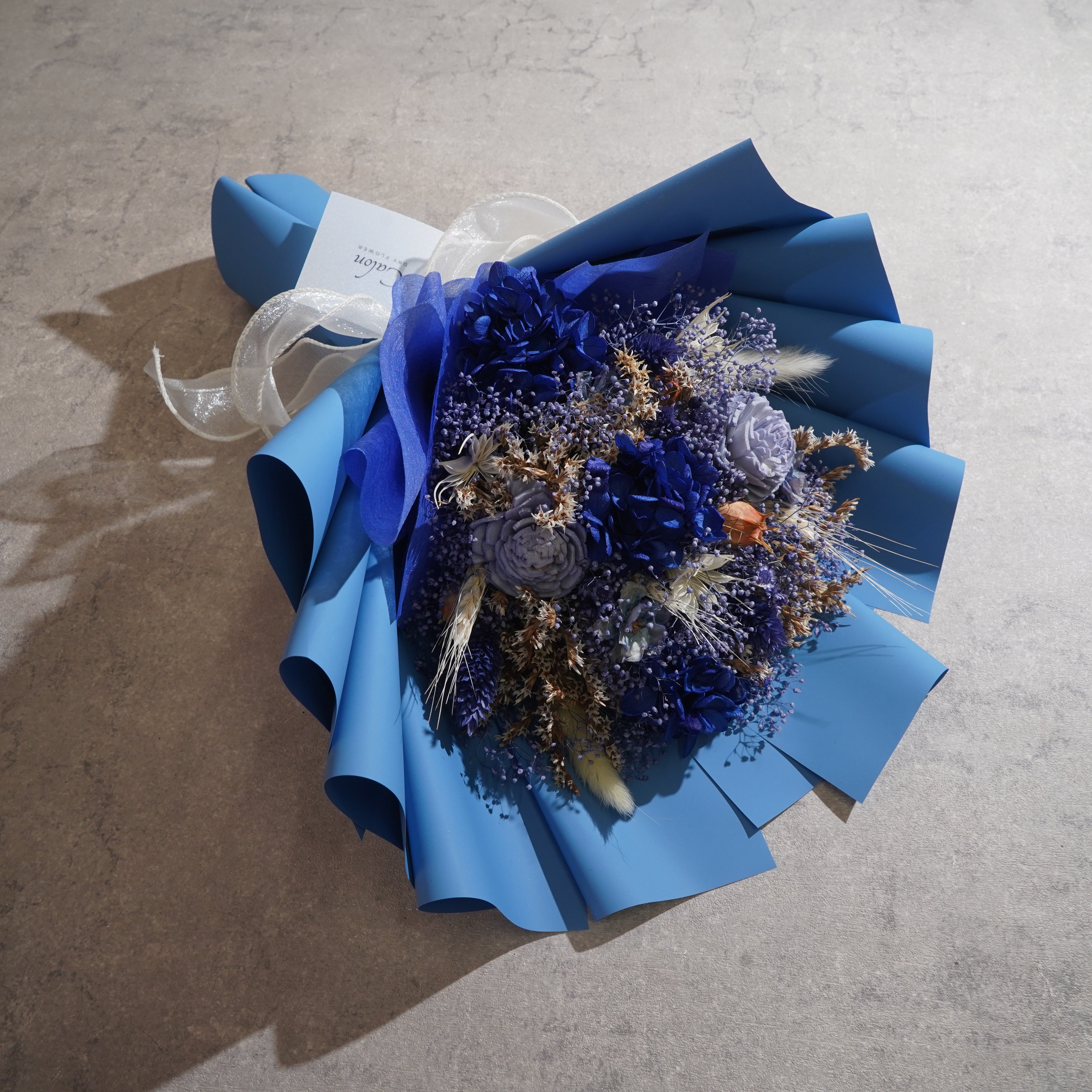 ドライフラワーの花束 Mサイズ ブルー M-842≪限定１点≫