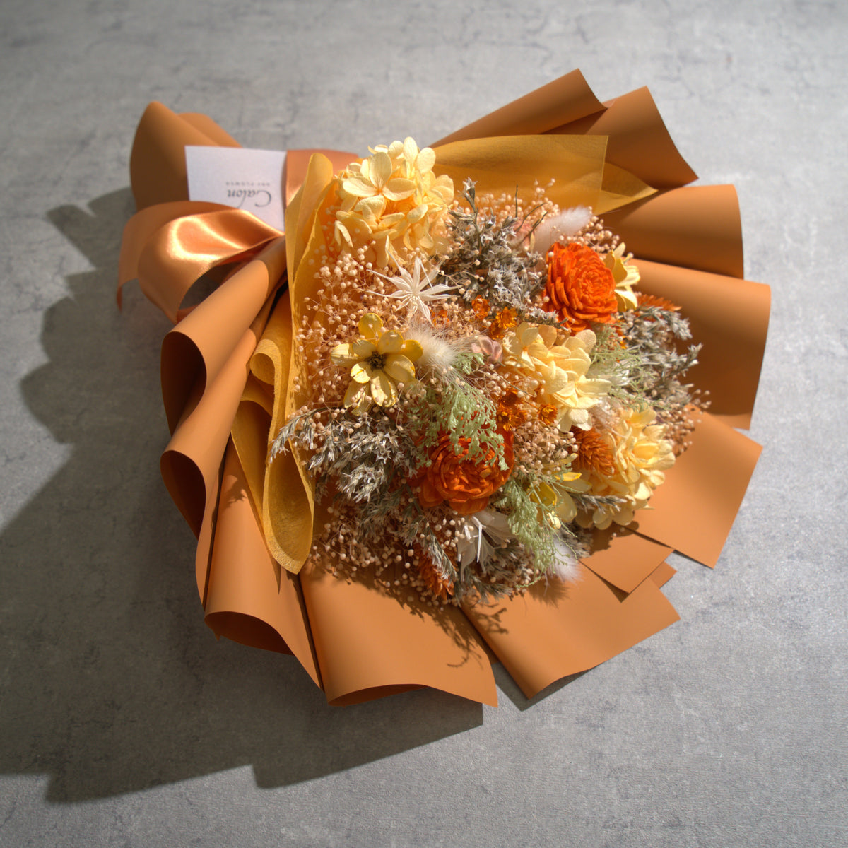 ドライフラワーの花束 Mサイズ オレンジ M-861≪限定１点≫